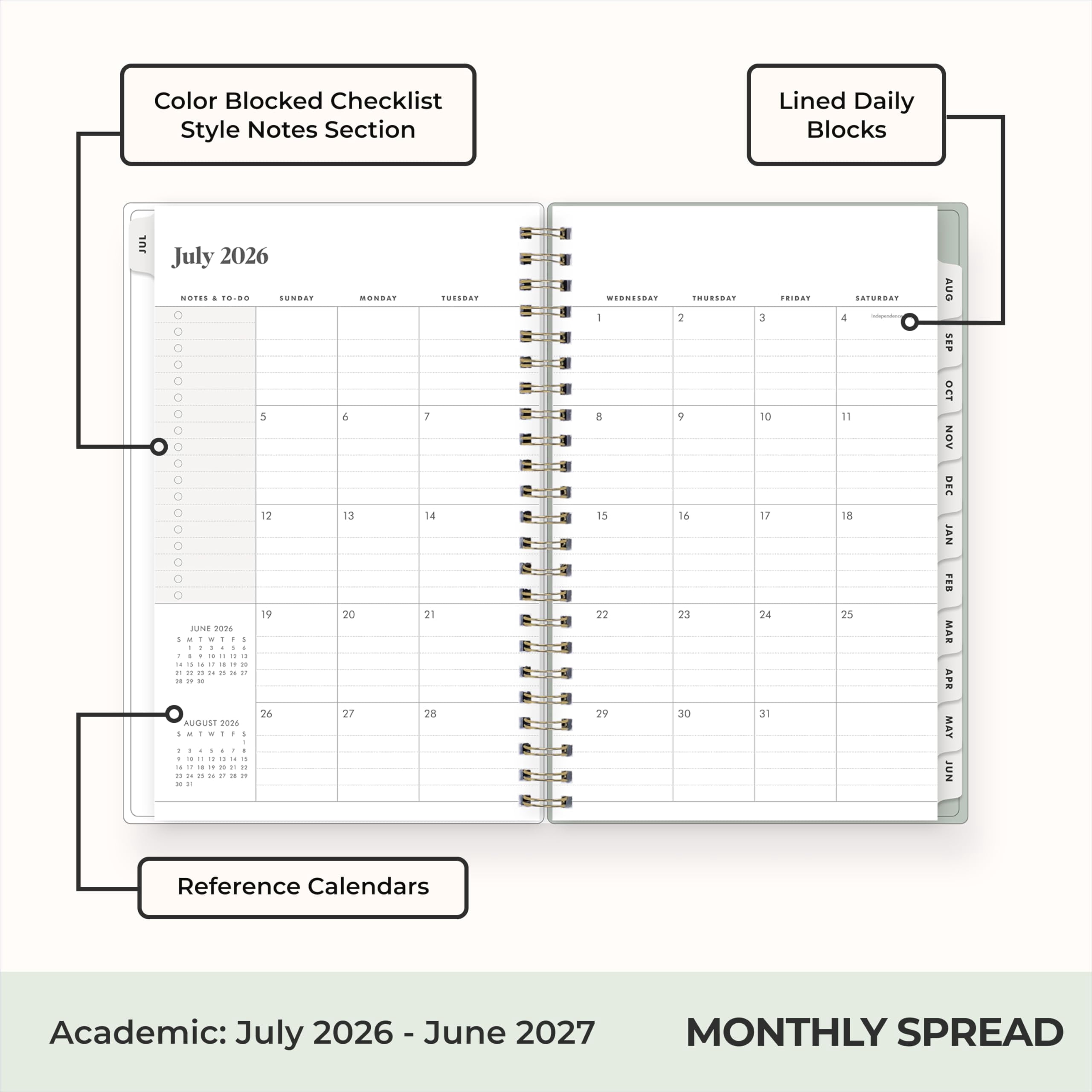 Blue Sky The Everygirl 2026-2027 Weekly and Monthly Academic Year Planner Calendar, July 2026 - June 2027, 5" x 8", Flexible Cover, Wireboun - Image 4