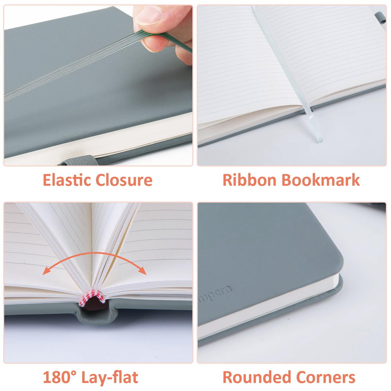 Lined Journal,Hardcover Notebooks, 176 Pages, 8.5 x 5.3in, 4 Pack, Pastel Color - Image 3