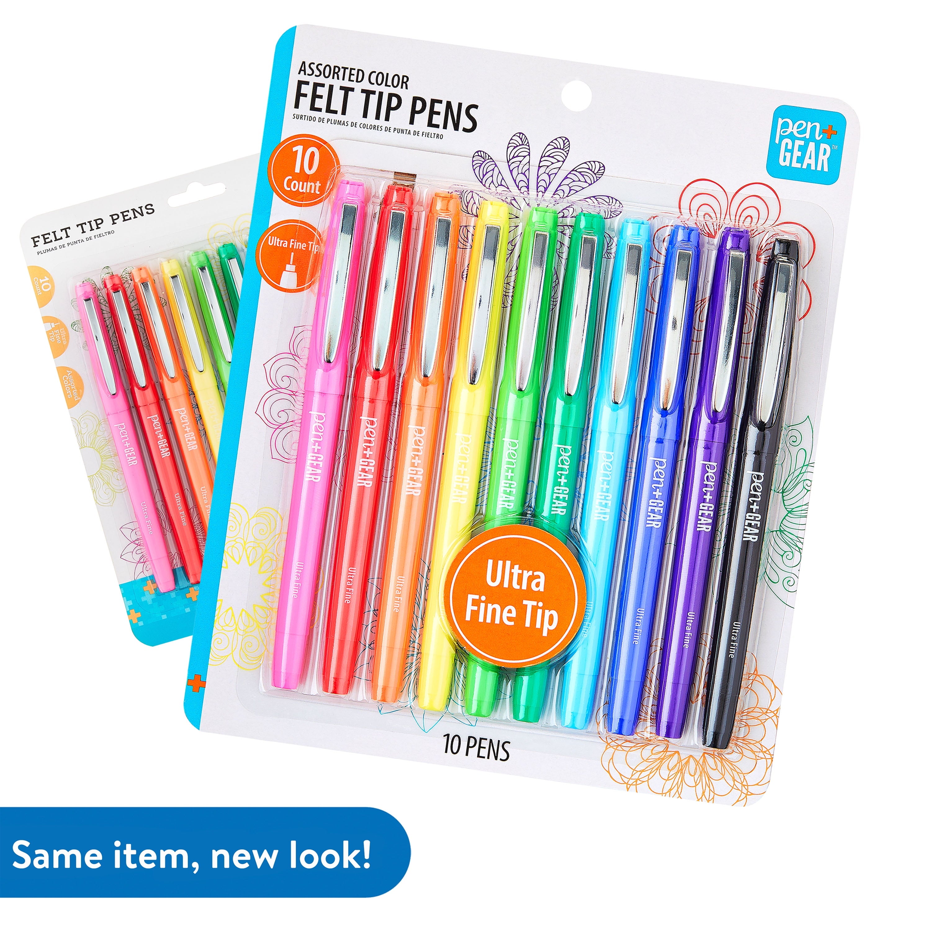 Pen+Gear Felt Tip Pens, Ultra Fine Point, Assorted Ink Colors, 10 Count - Image 2
