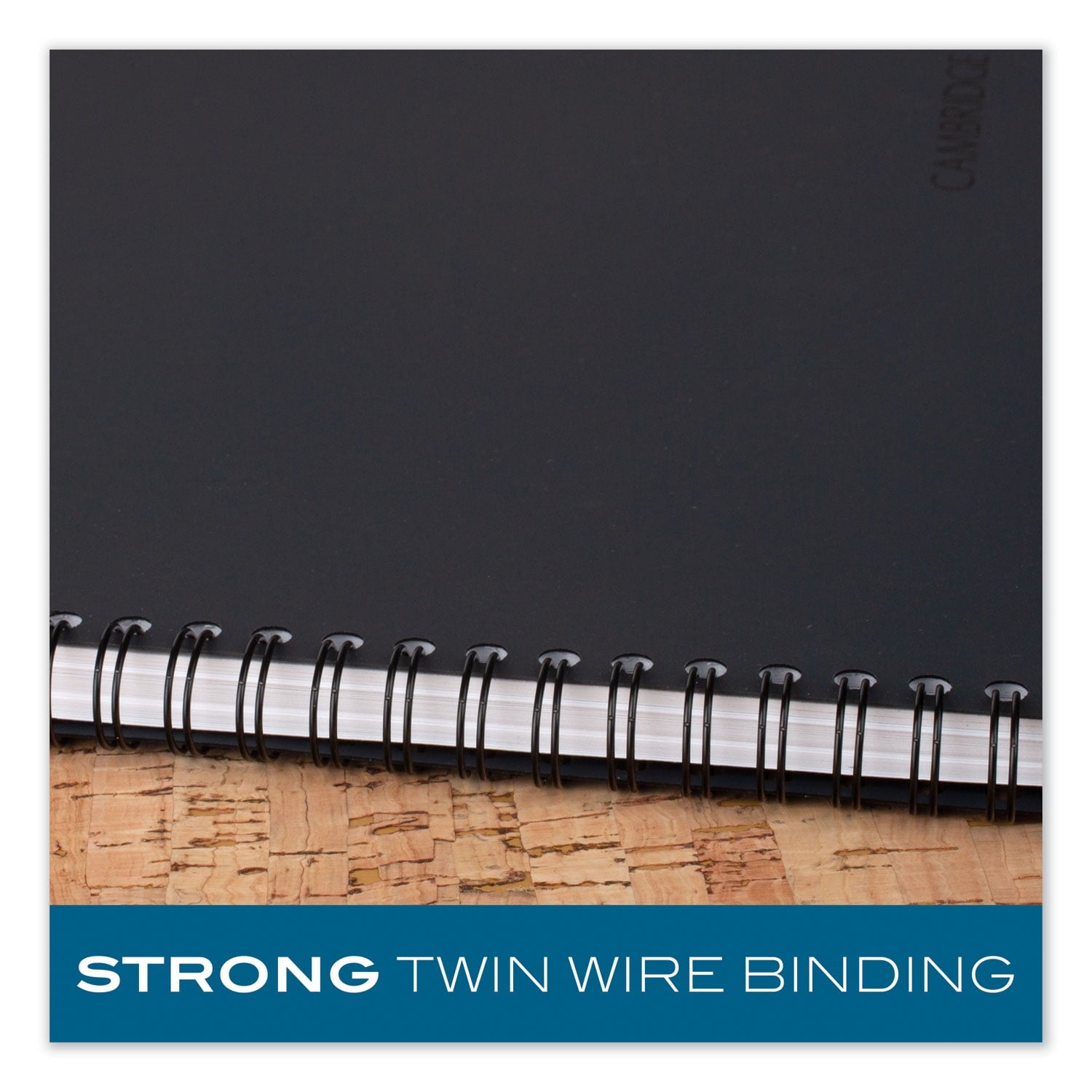 Wire bound Business Notebook, Wide/Legal Rule, Black Cover, 8" x 5", 80 Sheets - Image 4