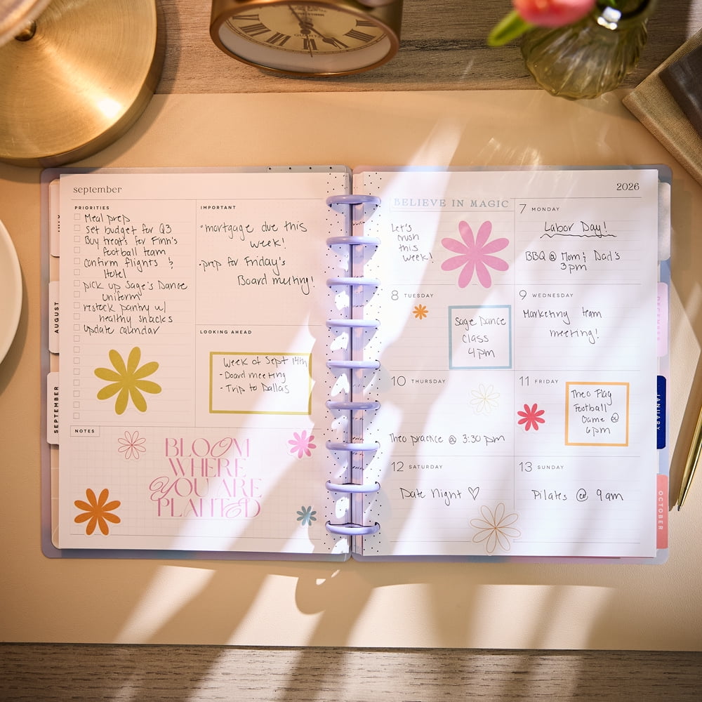 Happy Planner Blurred Fleurs Dated 12-Month Planner, July 2026  June 2027, Classic Size, Dashboard Layout, Disc-Bound, 3 Bonus Months, 2 Sti - Image 3