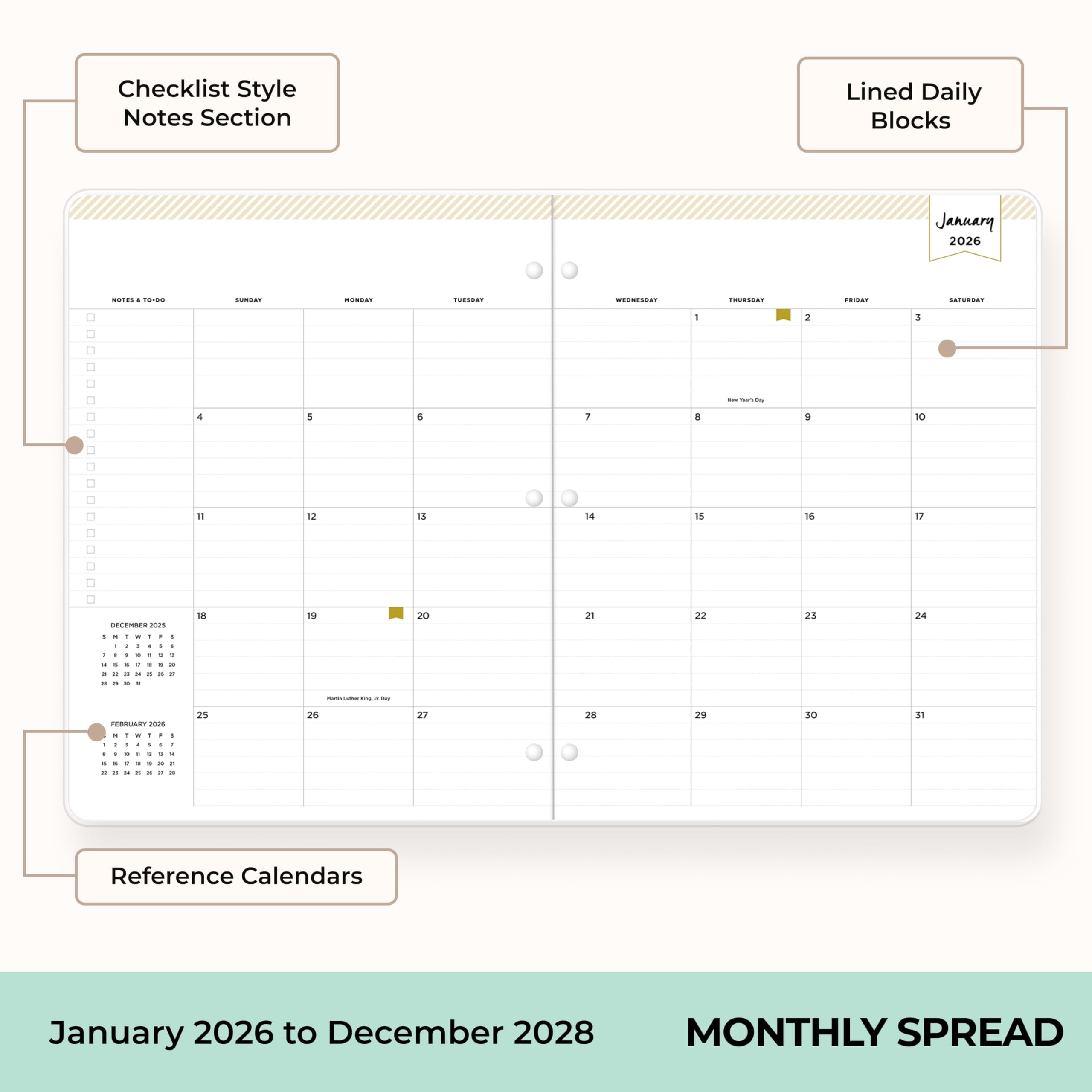 Day Designer 24 Month 2026 Monthly Planner Calendar, January 2026 - December 2027, 8.5" x 11", Flexible Cover, Staple... - Image 2