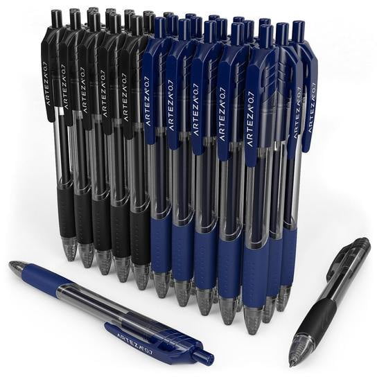 Retractable Gel Ink Pens Set, Black & Blue - Doodle, Draw, Journal - 30 Pack - Image 6