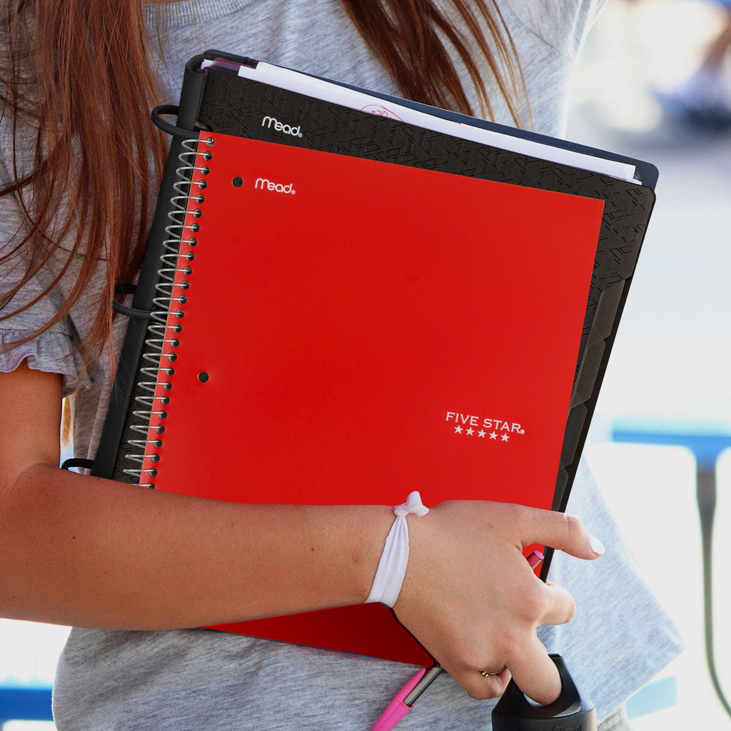 (2 pack) 1 Subject Wide Ruled Notebook Plus Study App, 8" x 10.5", Fire Red, Poly, Spiral, 100 Sheets - Image 5