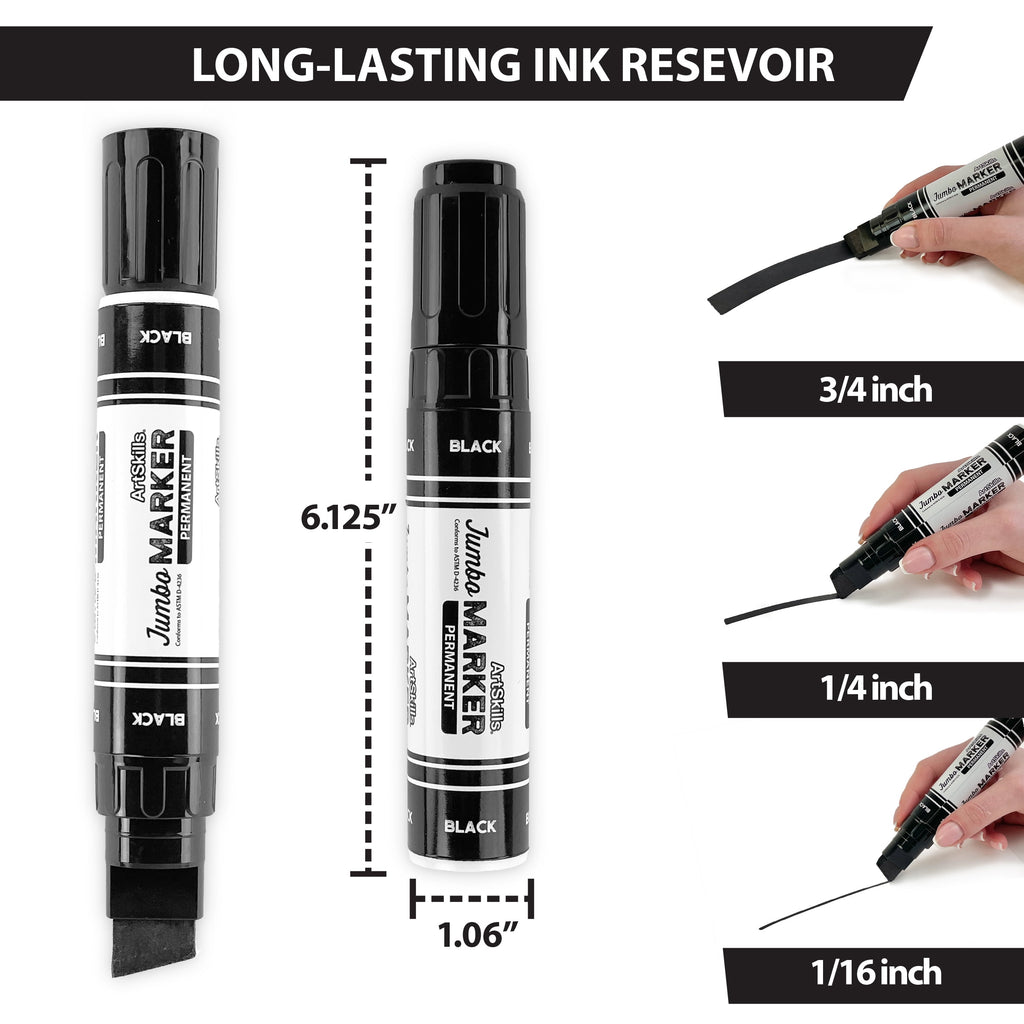 ArtSkills Jumbo Black Permanent Marker, Chisel Tip Poster Marker - Image 5