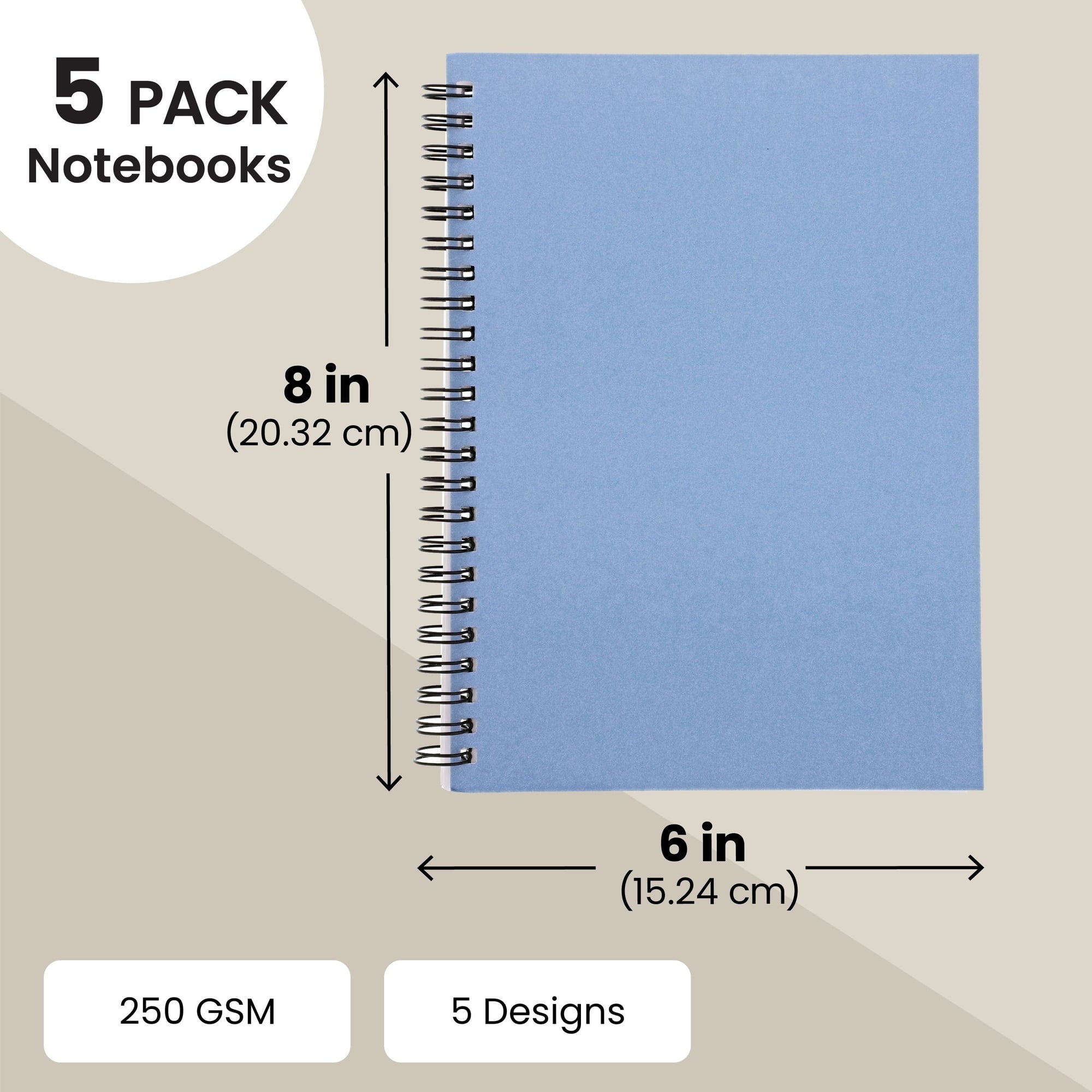 5 Pack 6x8 inch Spiral Journals, Small Notebooks Bulk with 120 Lined Pages for Work, Writing (5 Colors Kraft Covers) - Image 4