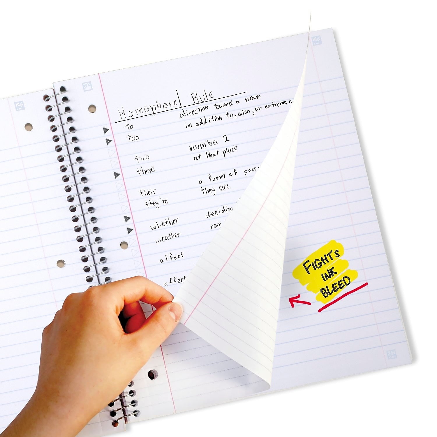 3 Subject Wide Ruled Wirebound Notebook, Color Choice Will Vary (04119) Any Random Single Notebook - Image 4
