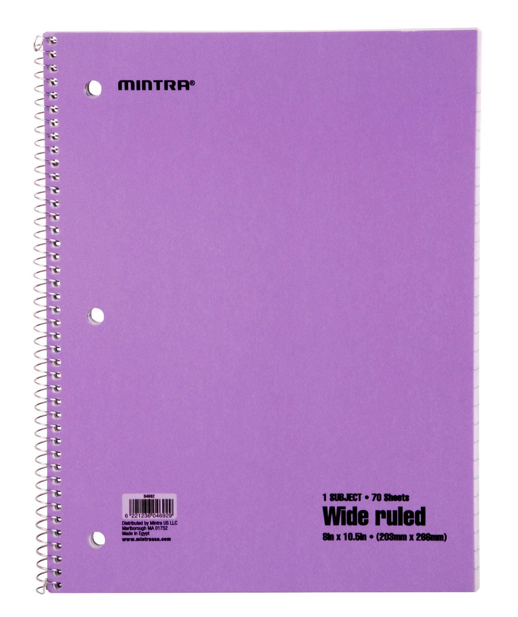 Pastel Spiral Notebook, Wide Ruled (70 Count, 6 Pack) - Image 2