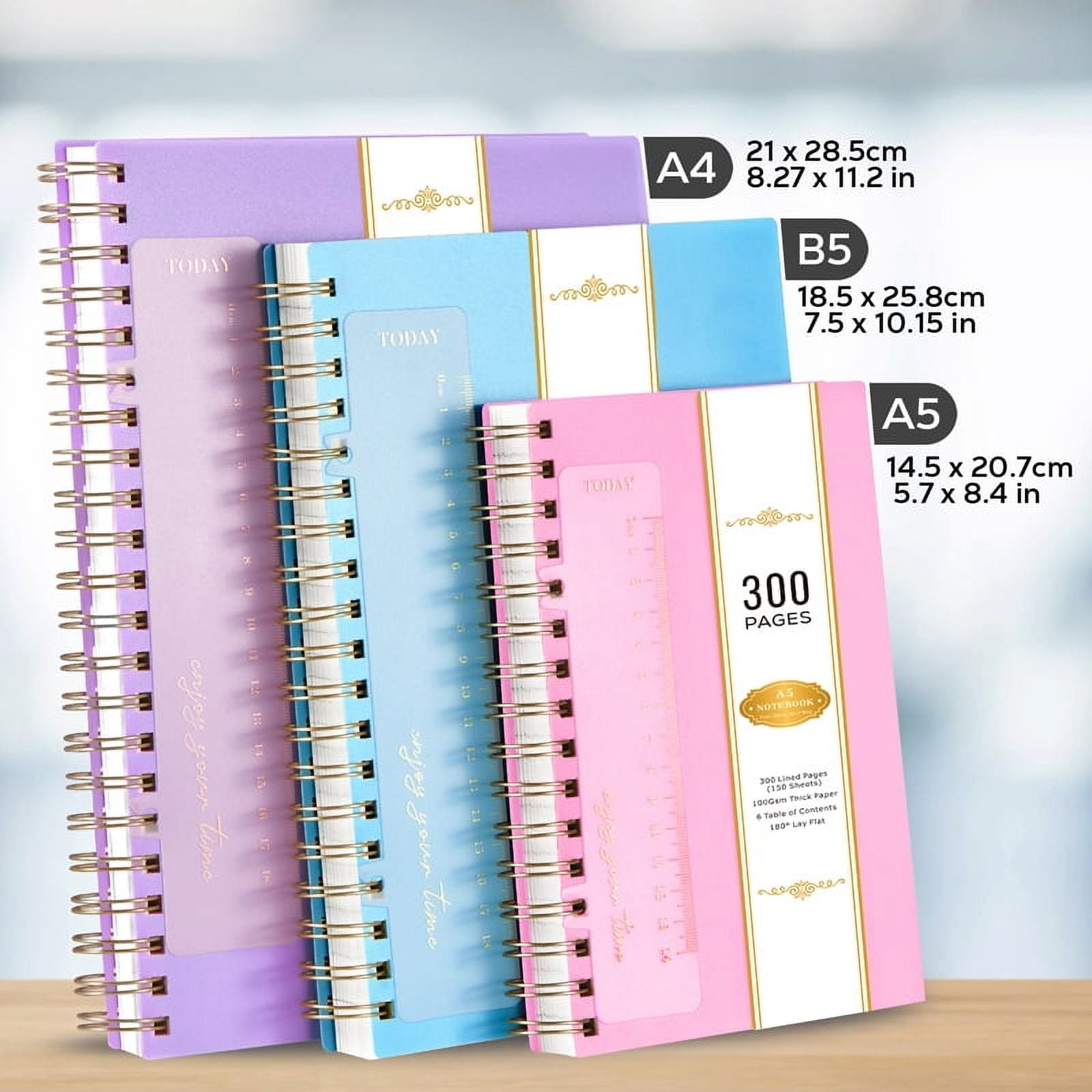 A4 Spiral Notebook, 8.5" x 11" Large Hardcover College Ruled Journal, 300 Pages Lined Paper No Bleed for Professional... - Image 5