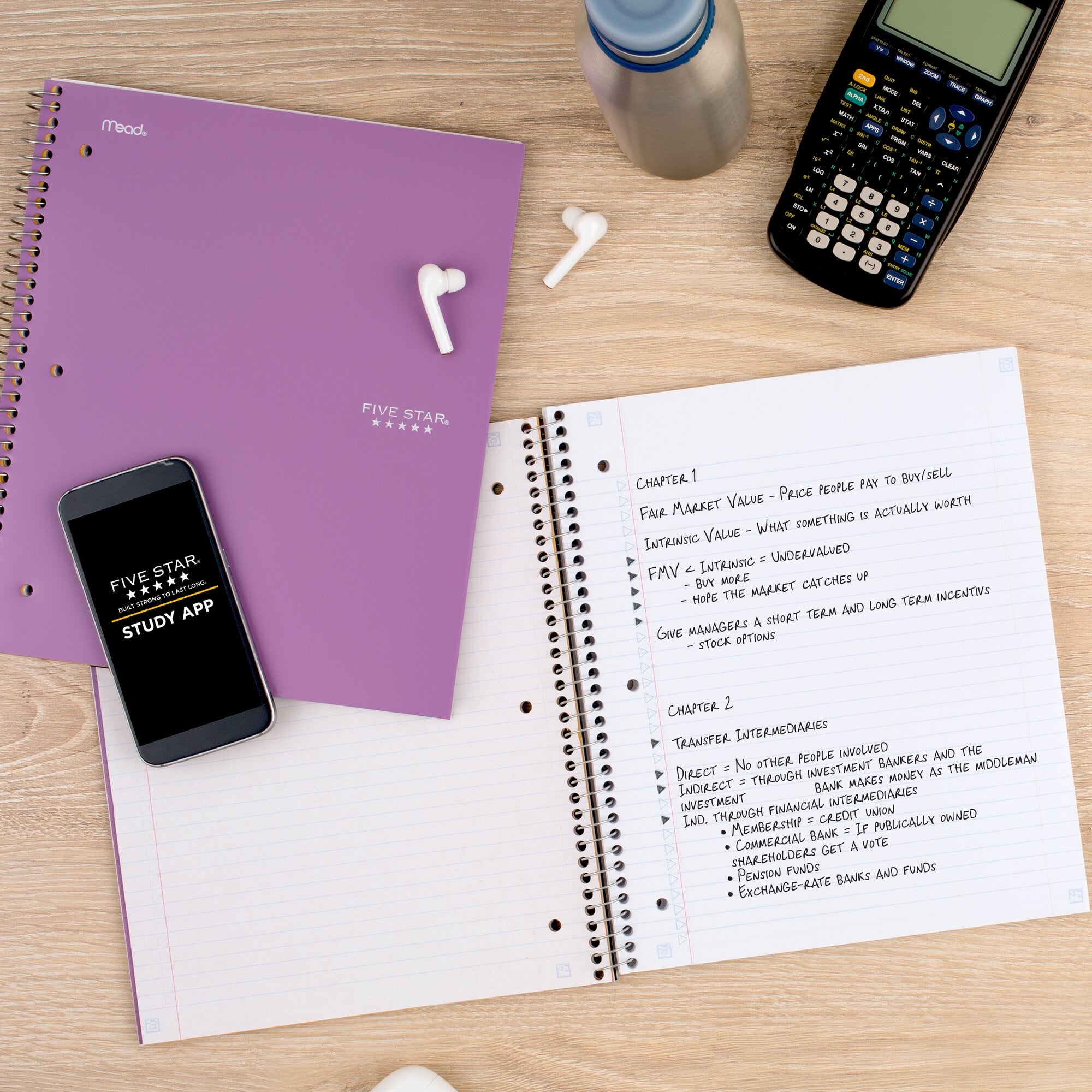 Five Star Spiral Notebook + Study App, 5 Subject, College Ruled, 8.5" x 11" - Image 6
