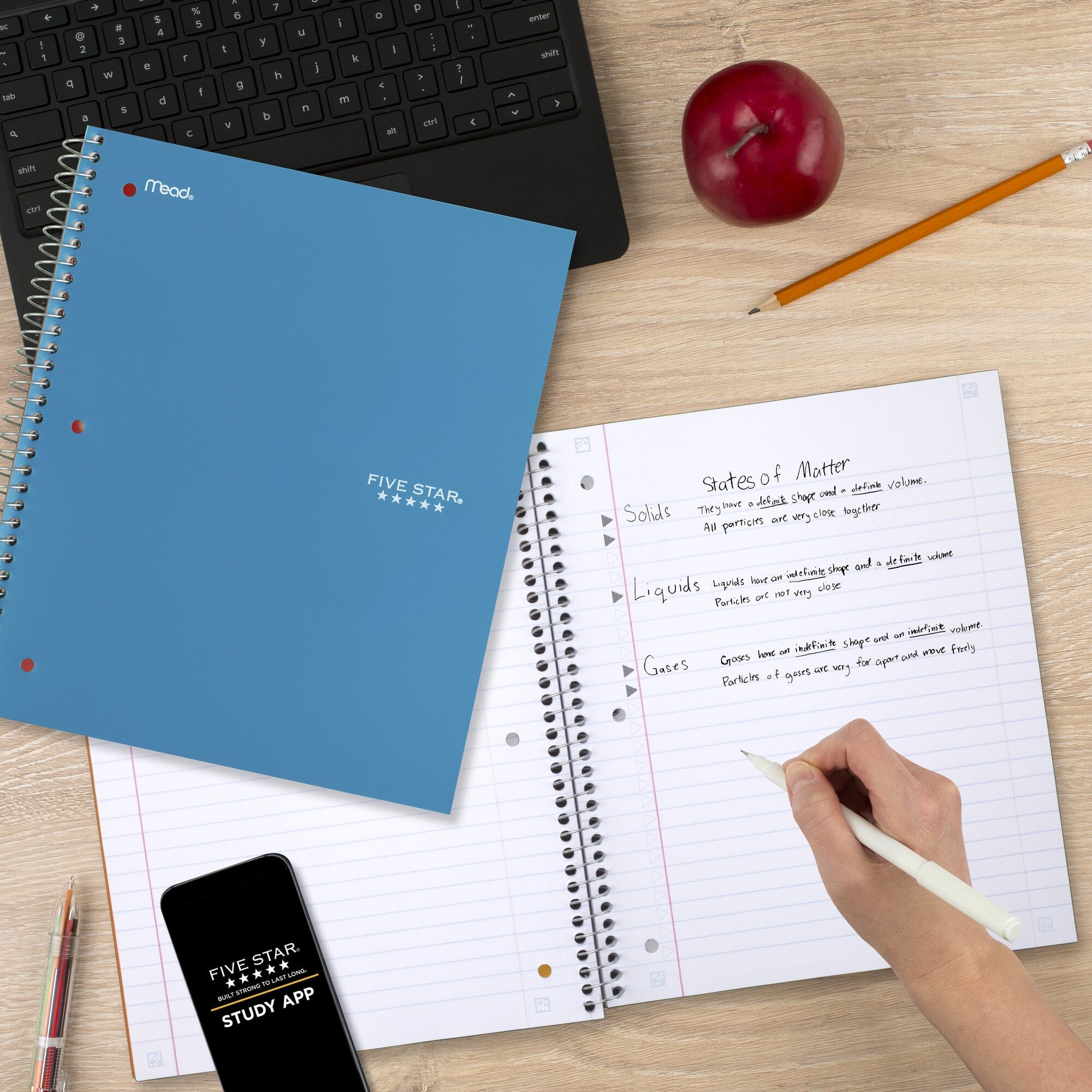 Spiral Notebook + Study App, 5 Subject, Wide Ruled, 8" x 10.5" - Image 6