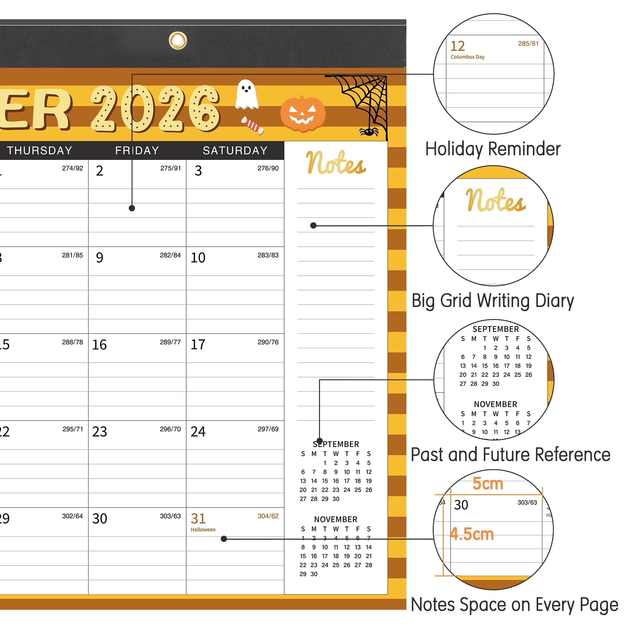 Deli 2026 Desk Calendar, 12 Months, 17" x 12", Thick Paper with Julian Dates and Block for New Year and Christmas Presents, Monthly  planner - Image 5