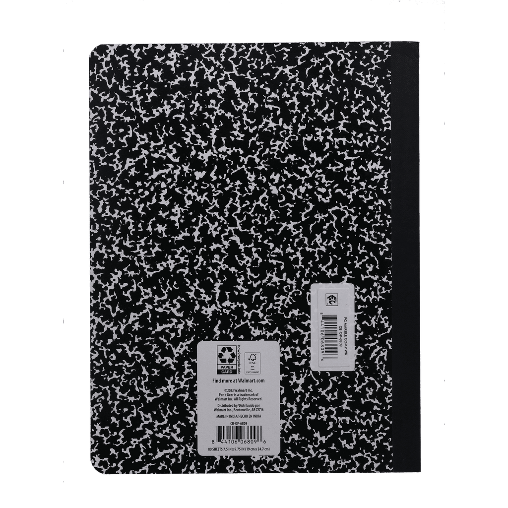 Pen+Gear Composition Book, Wide Ruled, 7.5"x 9.75", Marble Design, Paper Cover, 80 Sheets - Image 3