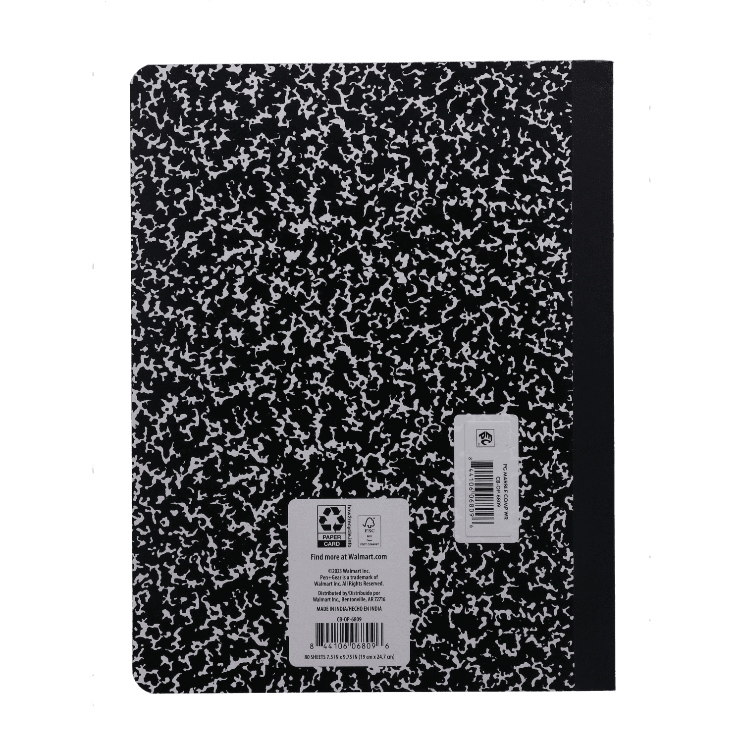 Pen+Gear Composition Book, Wide Ruled, 7.5"x 9.75", Marble Design, Paper Cover, 80 Sheets - Image 3