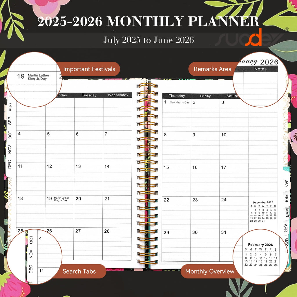 2026-2027 Planner Calendar Notebook (JUL.2026-JUN.2027,6.3"x8.5")Daily Weekly Monthly Agenda Planner for Women Men - Image 5
