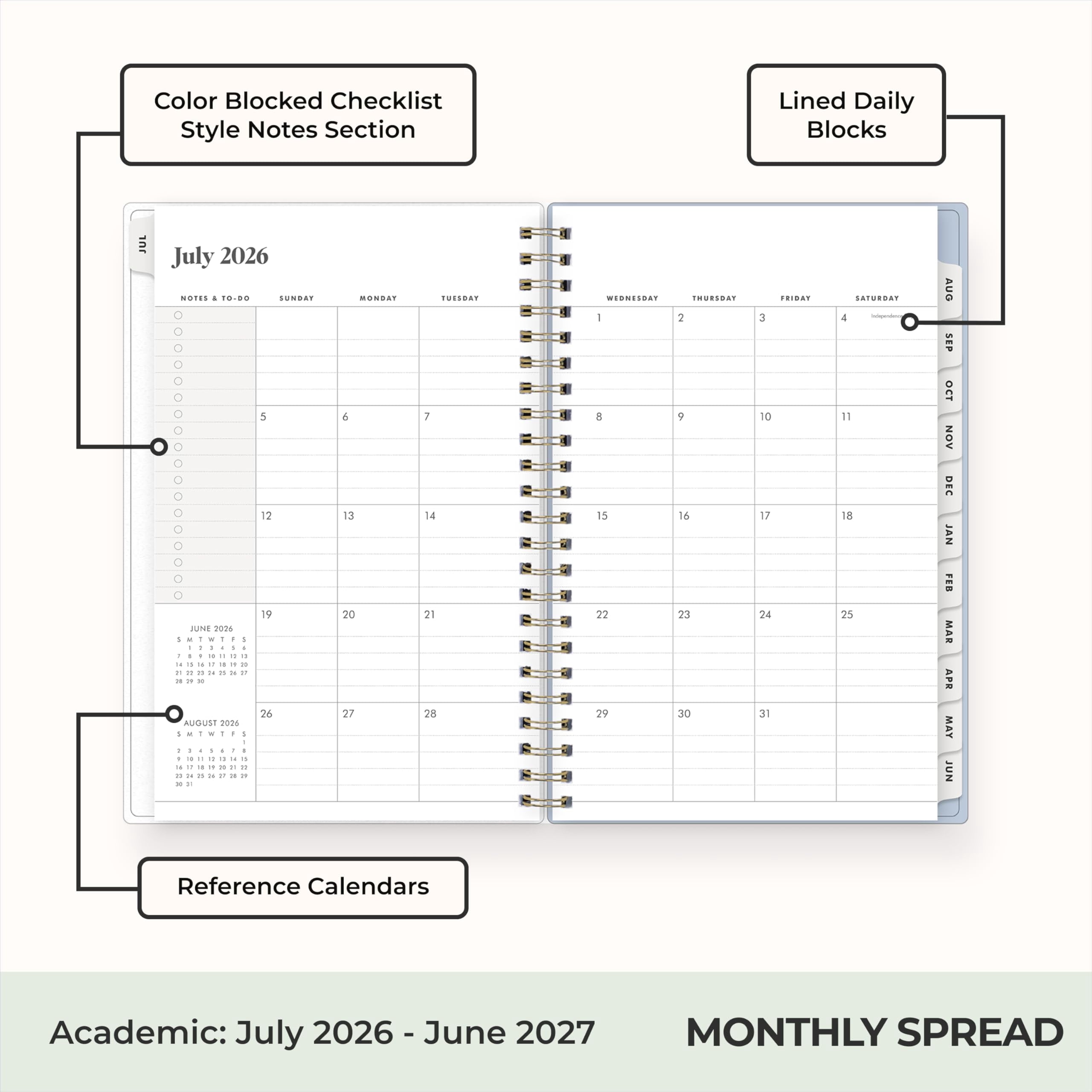 Blue Sky The Everygirl 2026-2027 Weekly and Monthly Academic Year Planner Calendar, July 2026 - June 2027, 5" x 8", Flexible Cover, Wireboun - Image 4