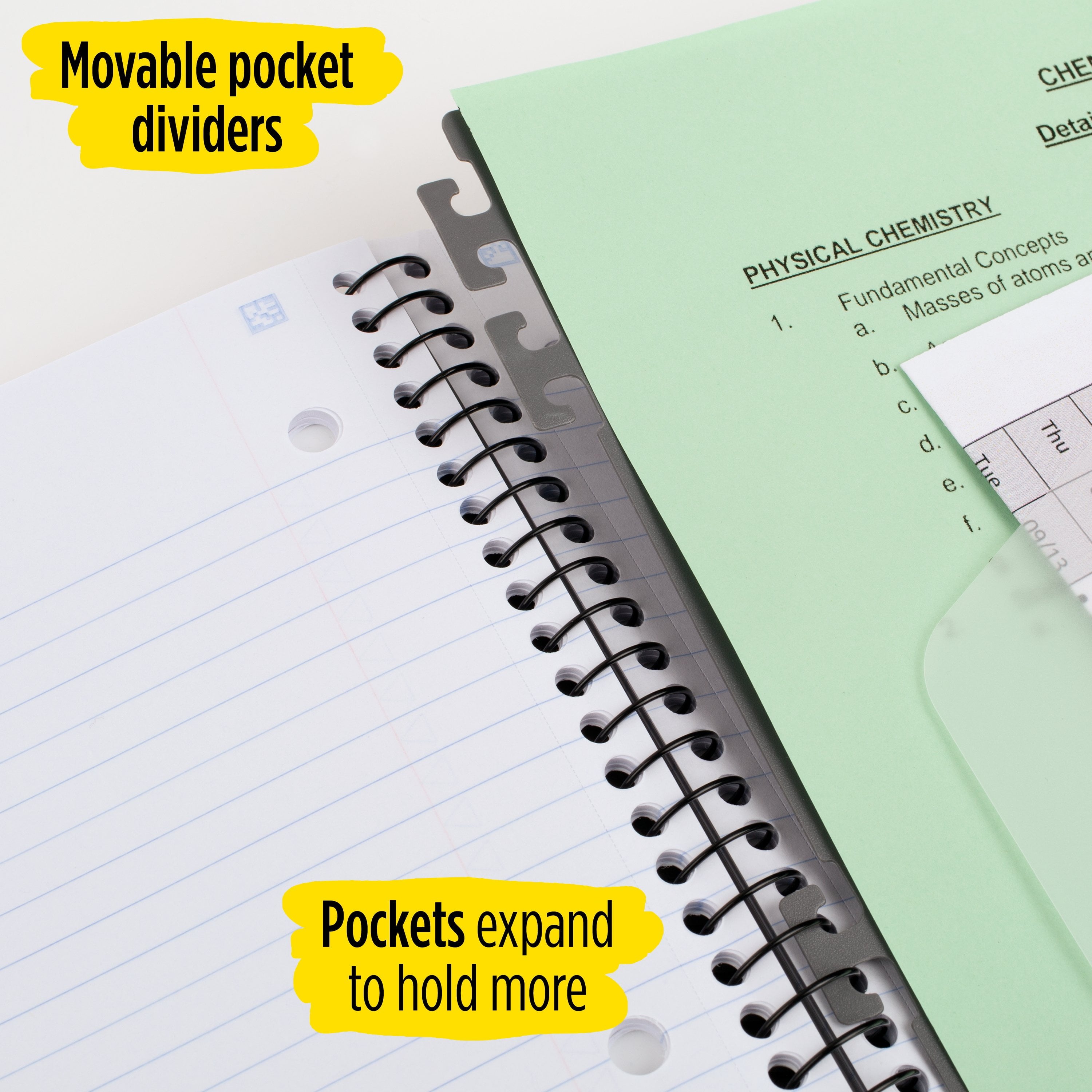 Advance Notebook Plus Study App, 1 Subject, College Ruled, 8 1/2" x 11", Seaglass (820012I-WMT) - Image 3