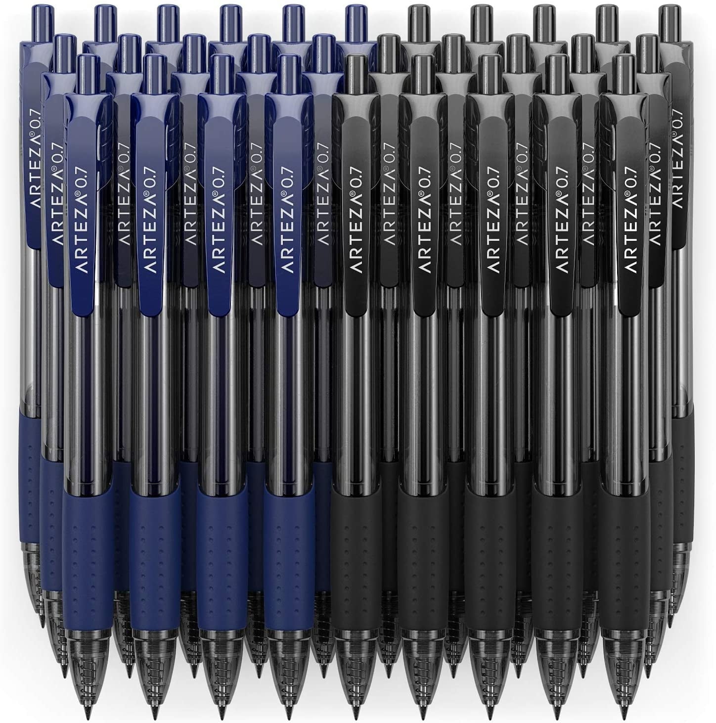 Retractable Gel Ink Pens Set, Black & Blue - Doodle, Draw, Journal - 30 Pack - Image 2