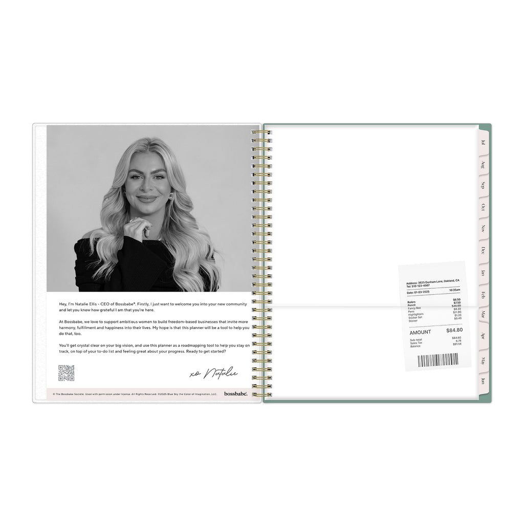 Bossbabe for Blue Sky Monthly Weekly Planner, 8.5" x 11", Ridley Mint 15-Month (April 2026 - June 2027) - Image 3