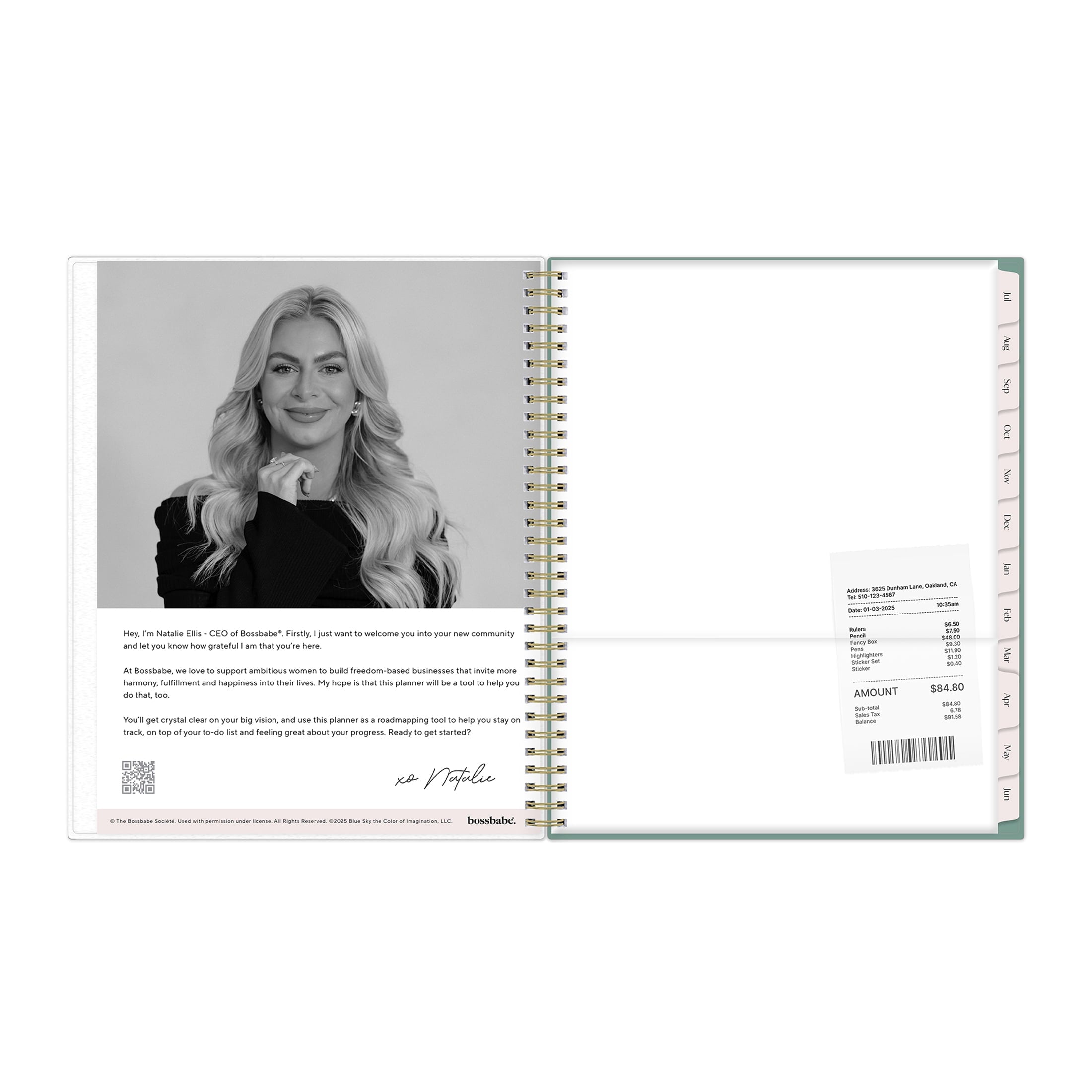 Bossbabe for Blue Sky Monthly Weekly Planner, 8.5" x 11", Ridley Mint 15-Month (April 2026 - June 2027) - Image 3