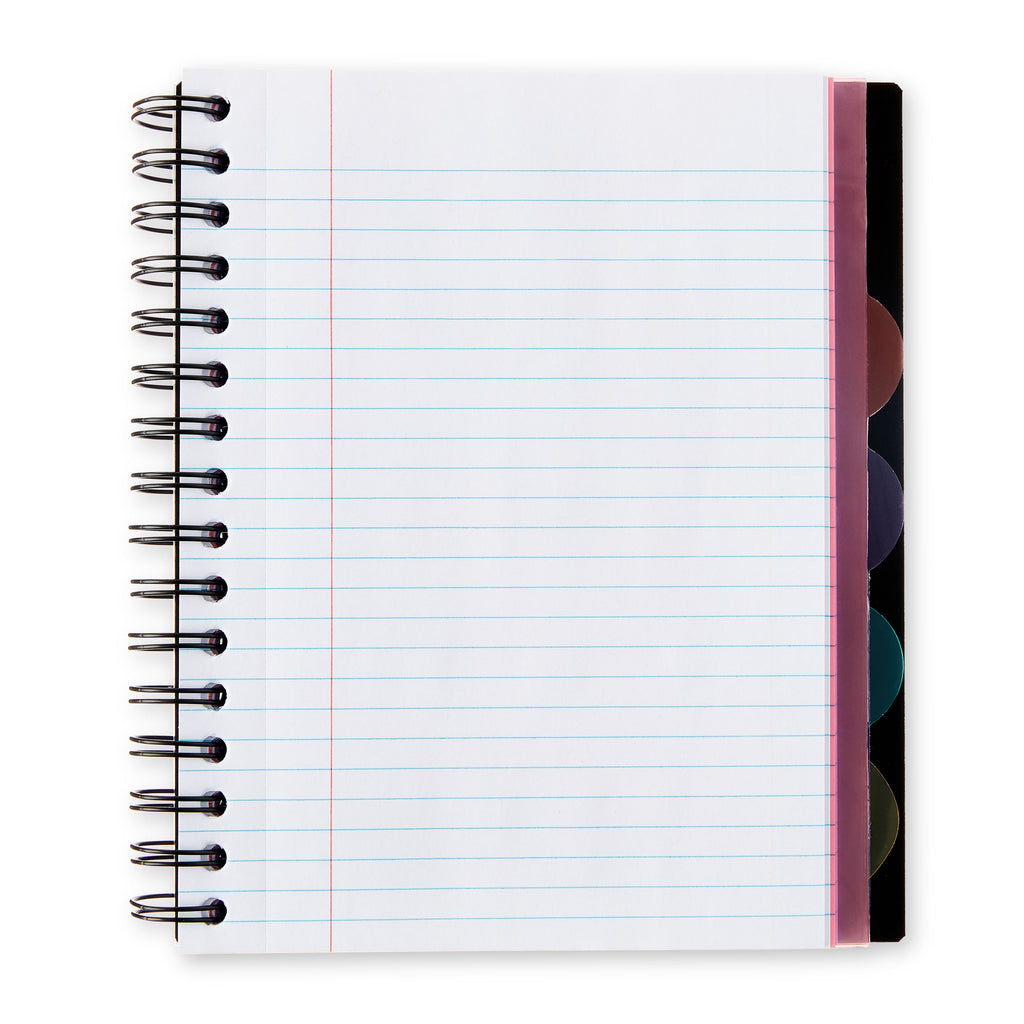 College Ruled 5-Subject Poly Notebook, 6" x 8.26", Black, 150 Sheets - Image 4