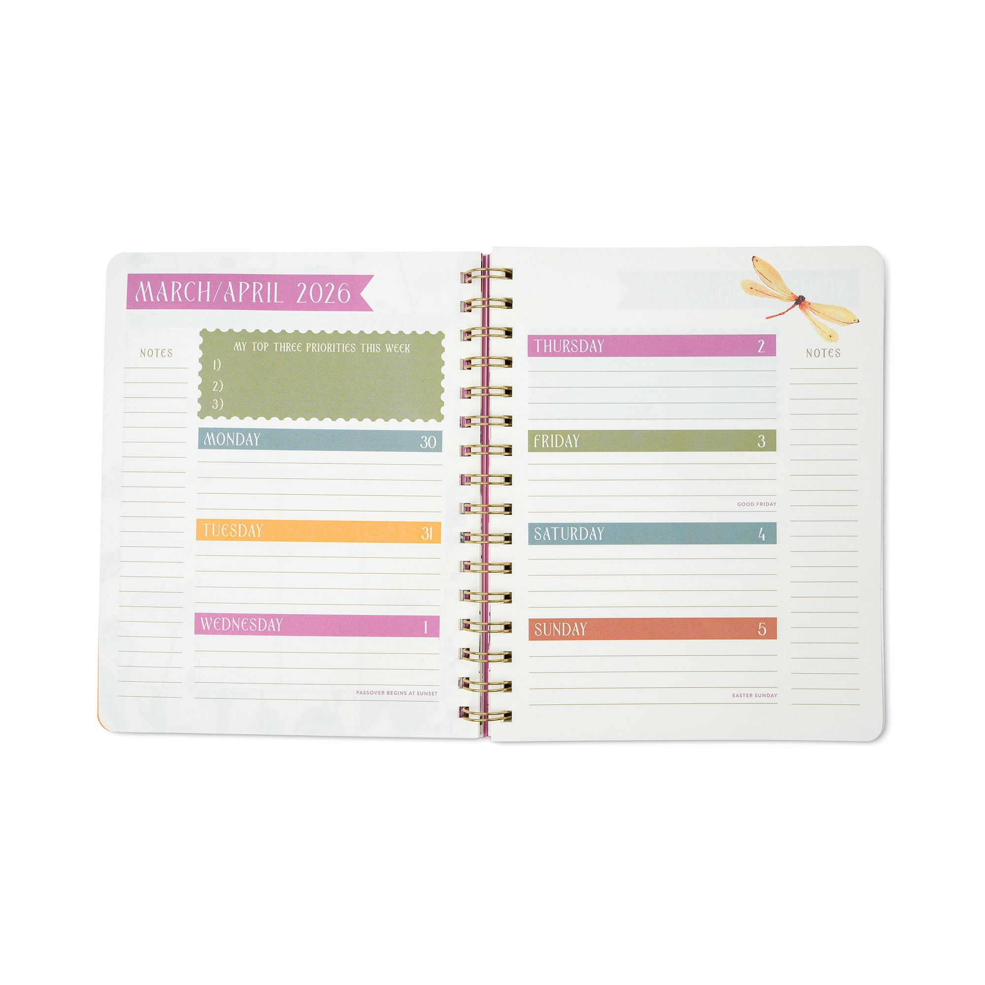 Think Ink 15 Month Weekly Planner 6.75" x 8.37" Cream Wildflower, Apr 2026 - Jun 2027 - Image 5