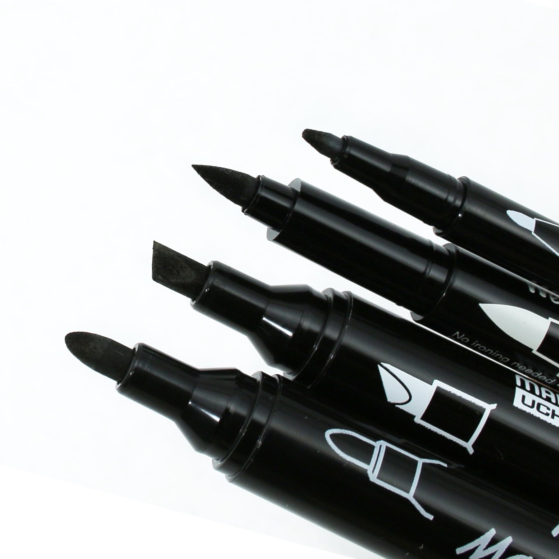 Fabric Markers – Black Ink, 4-Pack with Assorted Tips for Drawing, Lettering & Fabric Art, No Heat Set Required - Image 4