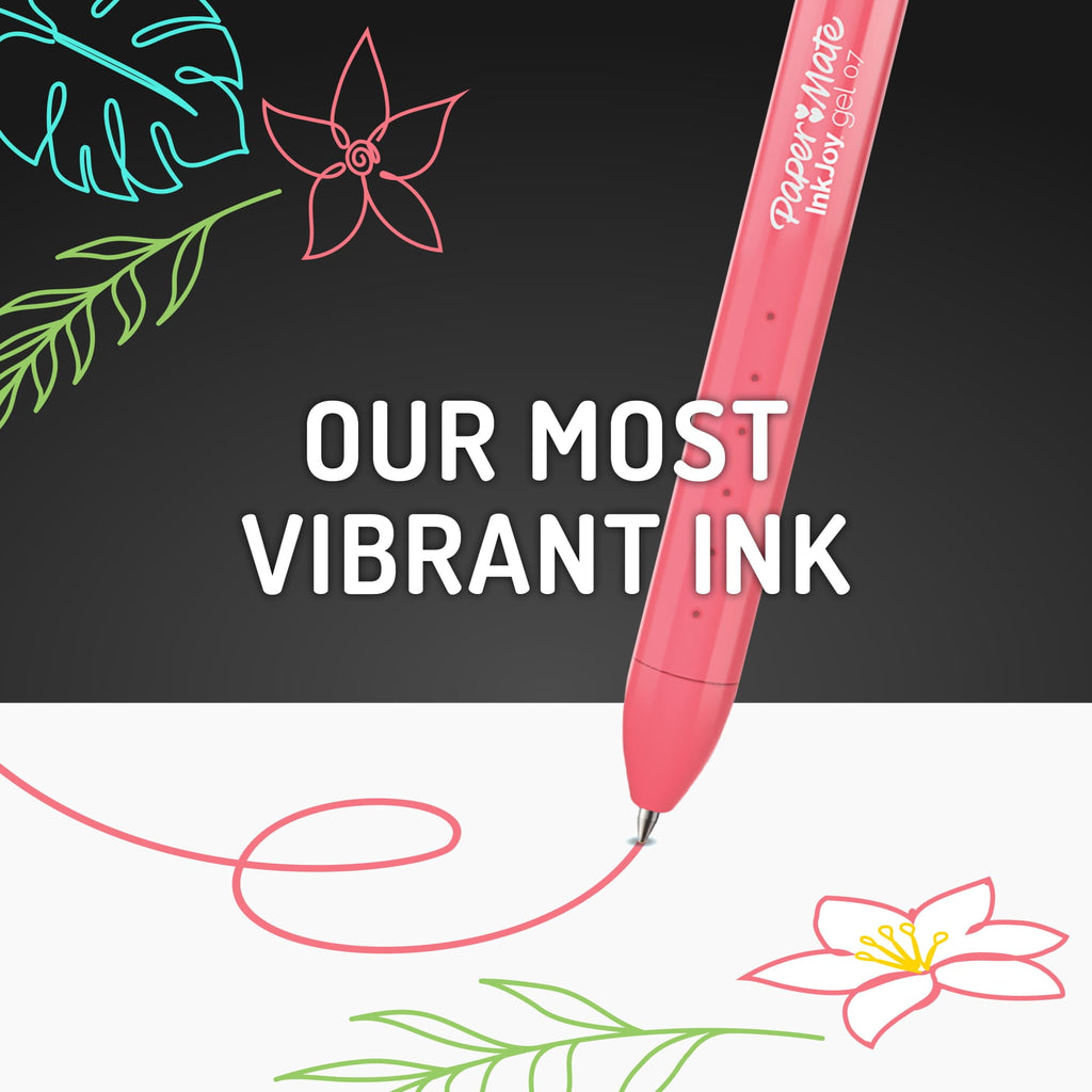 Paper Mate InkJoy Bright Pens, Gel Pens with Paint-like Ink, Medium Point (0.7 mm), Retractable, Assorted Brighter Colors, 10 Count - Image 3