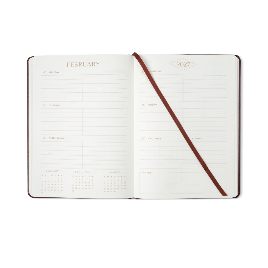 Think Ink 15 Month Weekly Leatherette 6.5" x 9" Brown April 2026 - June 2027 Planner - Image 6