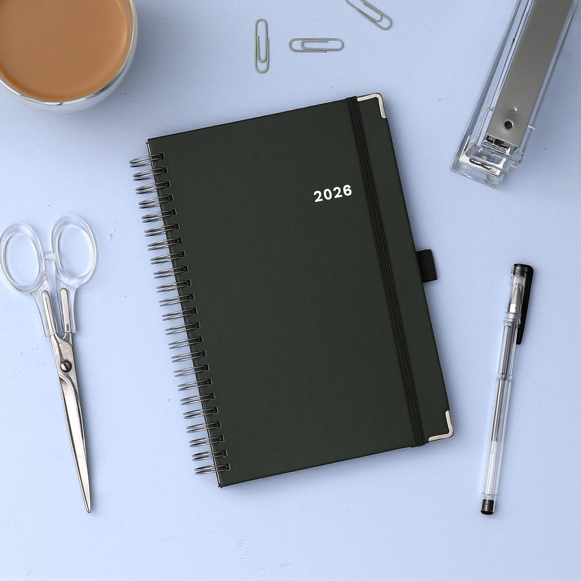 2026 Weekly and Monthly Planner Calendar, January 2026 - December 2026, 5" x 8", Faux Leather Cover, Wirebound, Stora... - Image 2