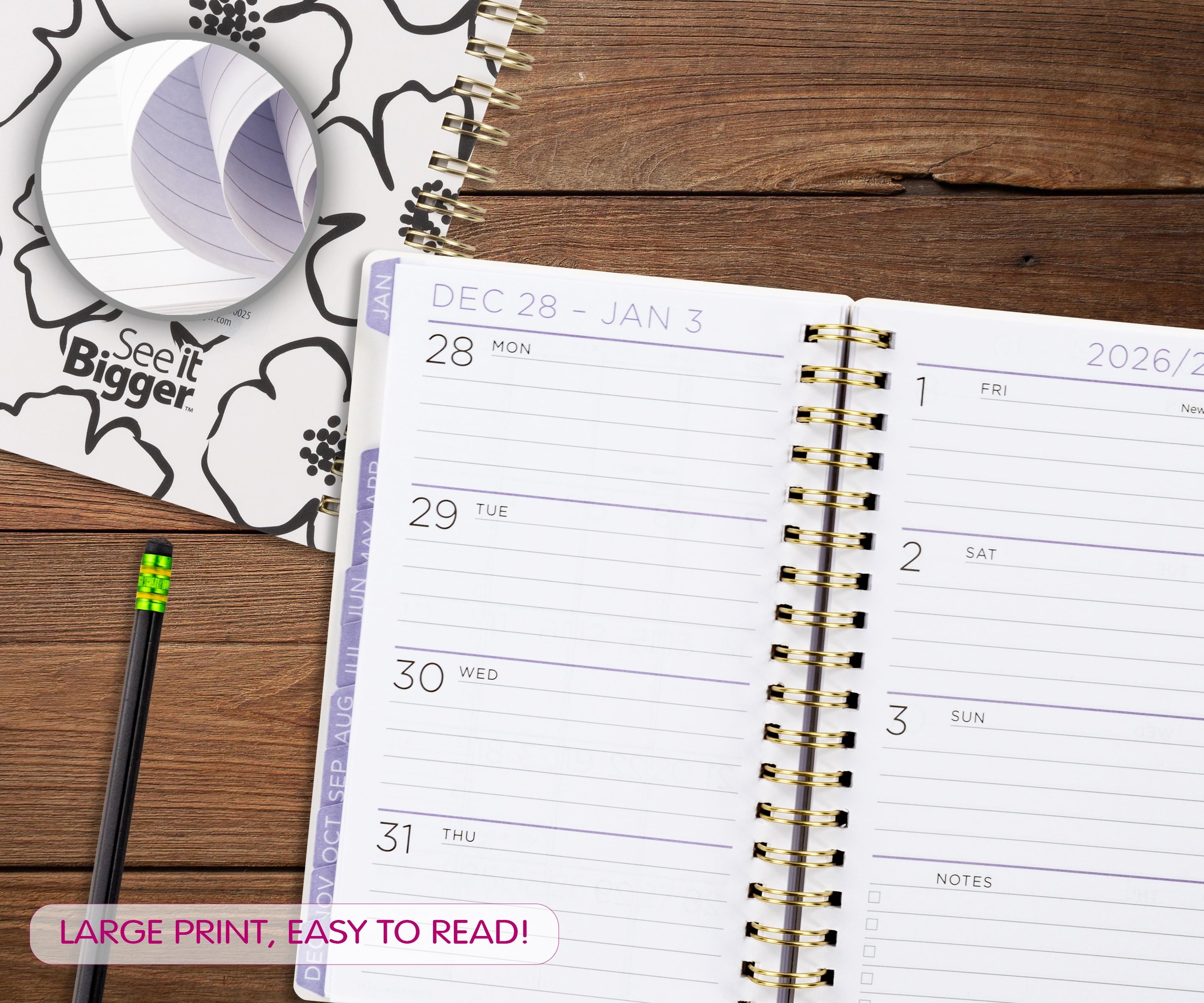 M/W Planner, Small (4.25" x 6.5"), Floral, 15-Month: Apr 2026 - Jun 2027 - Image 4