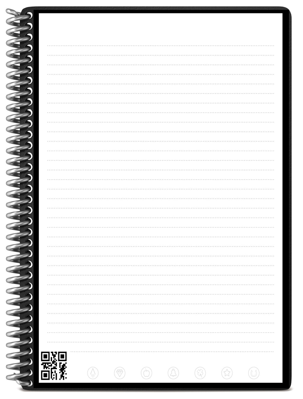 Core Smart Reusable Spiral Notebook, Black, 6" x 8.8", Lined - Image 3