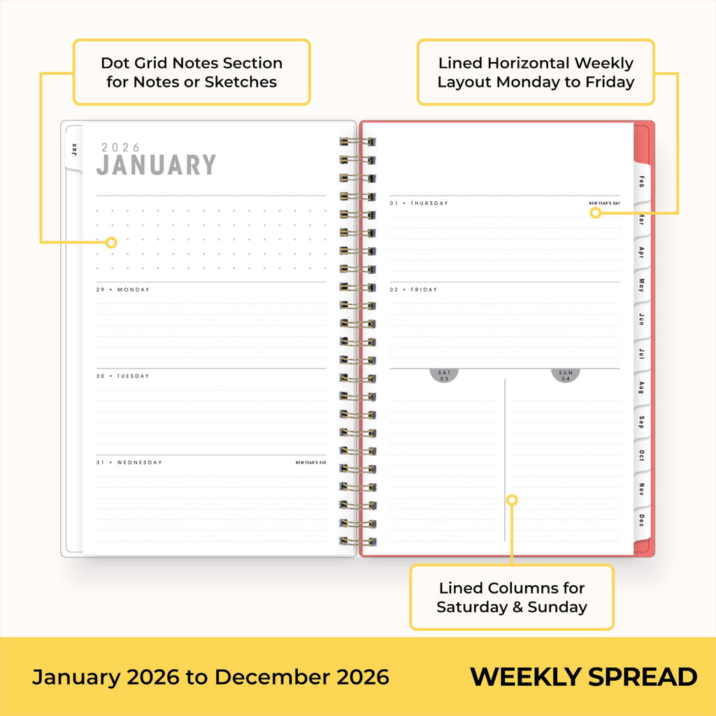Blue Sky Artisans & Makers Sara Harding 2026 Weekly and Monthly Planner, January 2026 - December 2026, 5" x 8", Flexible Cover, Durable Wire - Image 4
