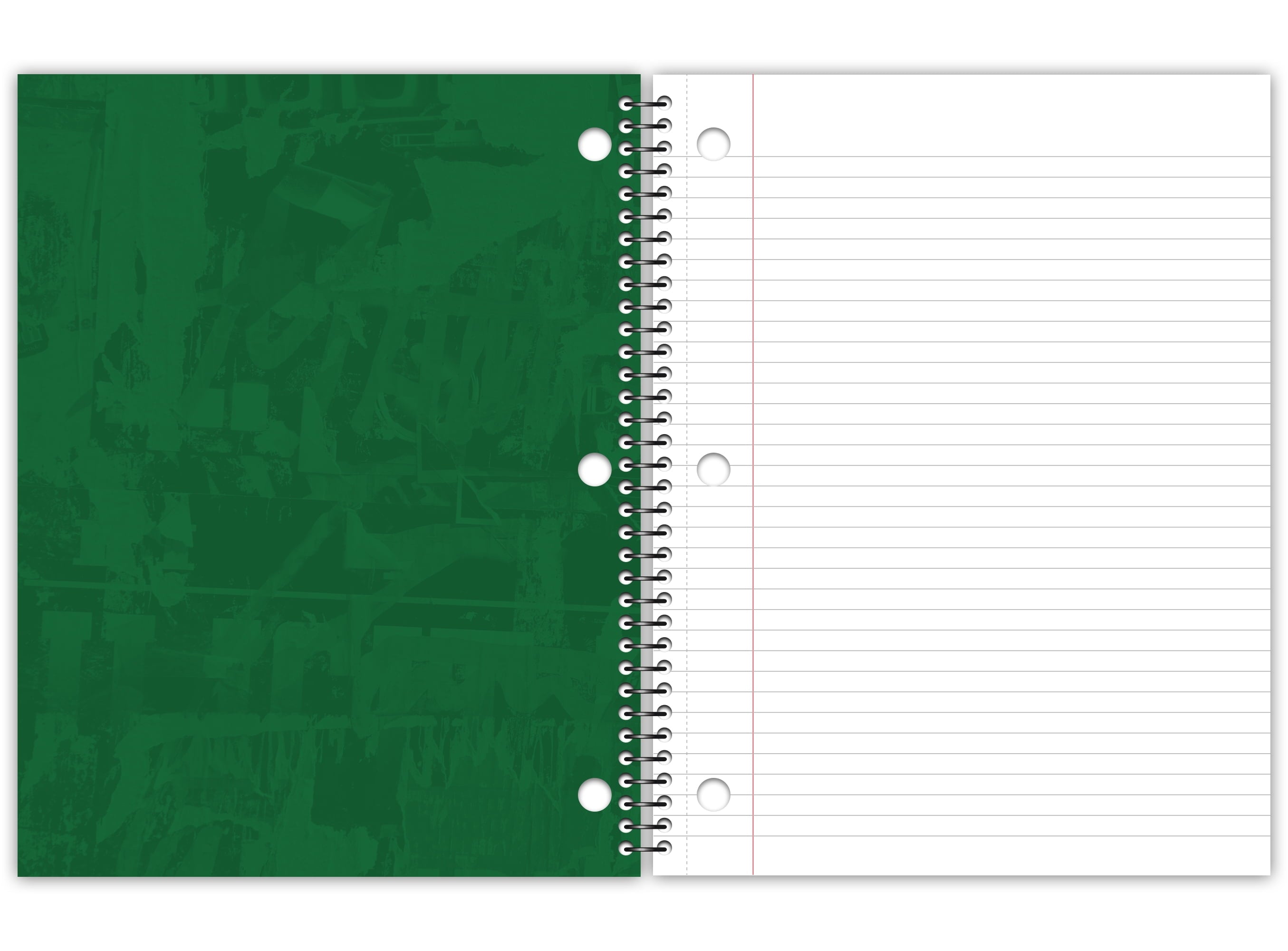 Writing Spiral-Bound Notebook, 1 Subject, 100 Sheets, College Ruled, Green - Image 2