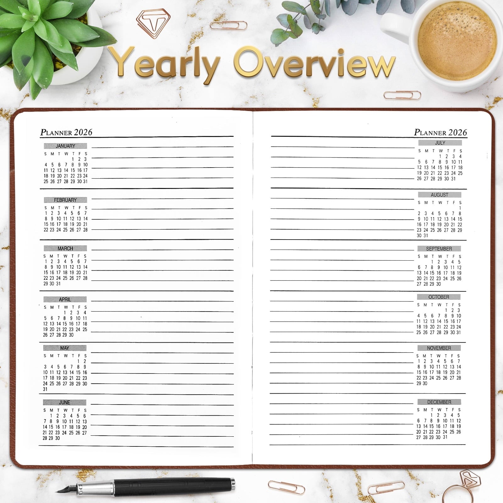 2026 Daily Hourly Planner 5.7"x 8.3" - One Page a Day (12 Month),Hardcover A5 Weekly Monthly Diary Planner Agenda Not... - Image 5