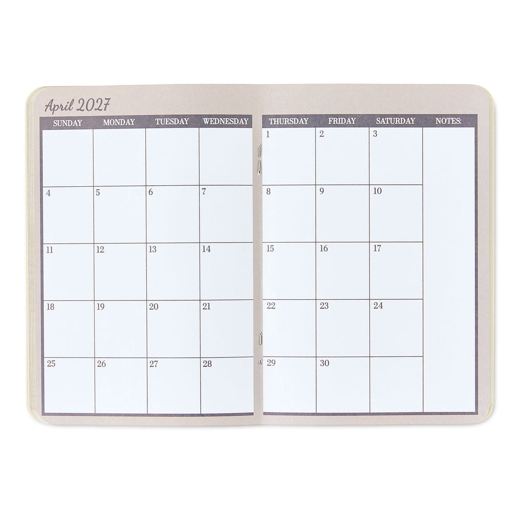 Pen+ Gear Monthly Small (4.5" x 6.5") Two-Tone Papyruse Beige and Black Textured 24 Month Pocket Planner - Image 3