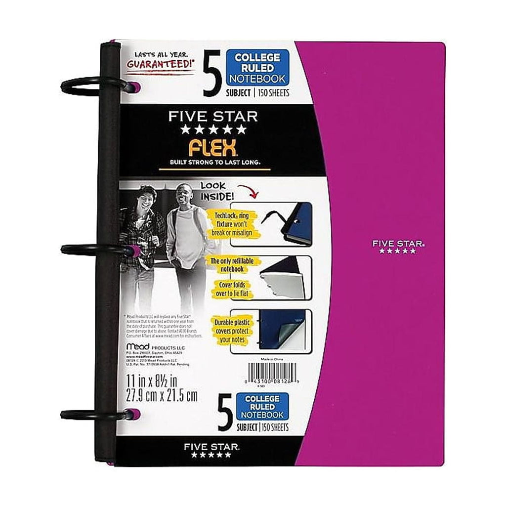 Five Star 5-Subject Notebook 8.5 x 11 08128 - Image 4