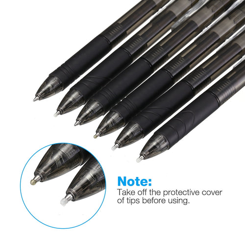 12 Gel Pens, Fine Point, 0.7 mm Retractable Clicker Pens,Black - Image 2