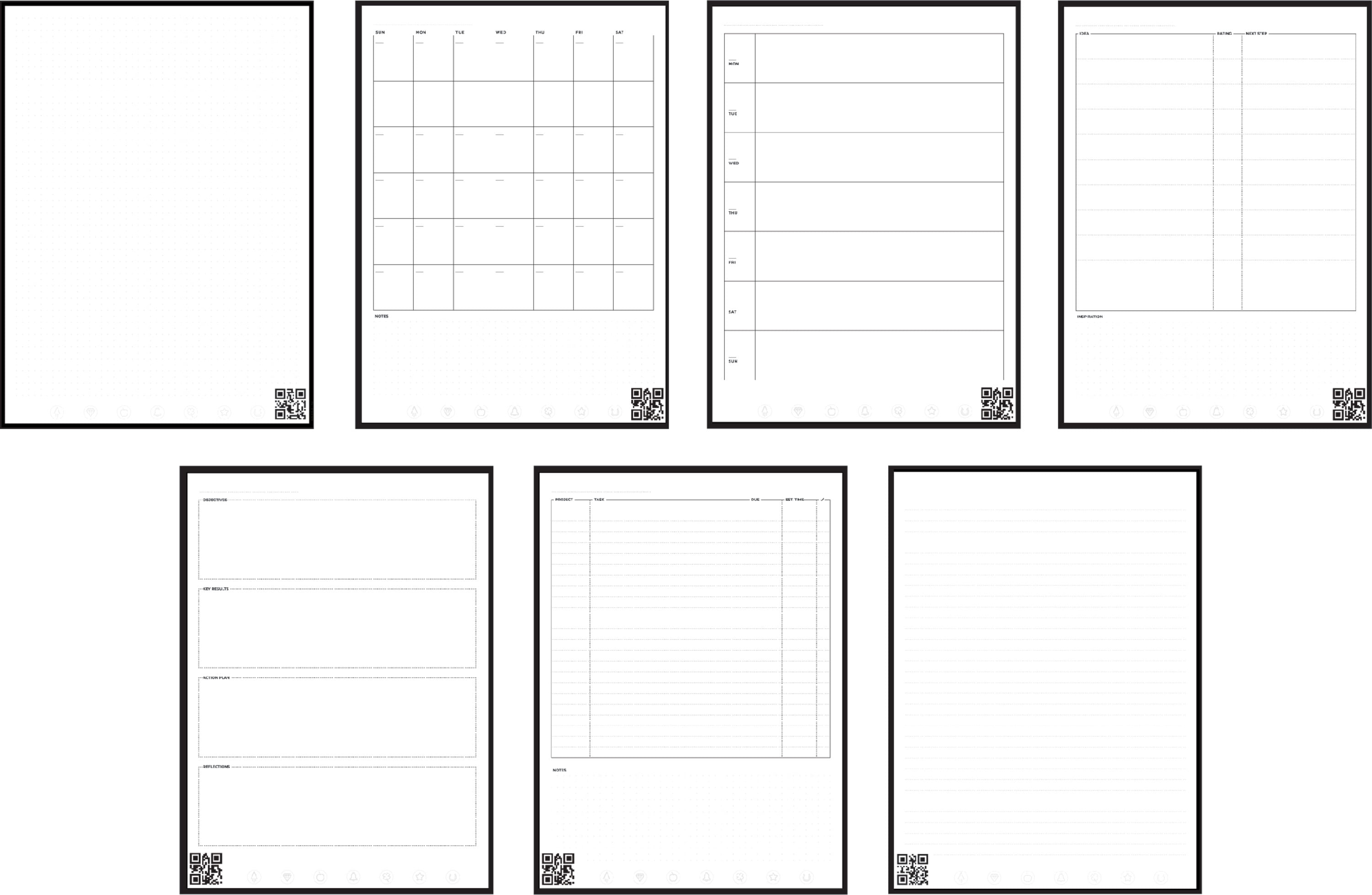 Digital Reusable Notebook - Black - Letter Size Eco-Friendly Notebook (8.5" x 11") - Planner, Task List, Calendar and... - Image 3