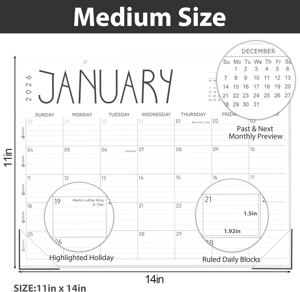 36 Desk Calendar 2026, . 2026 to December. 2028, 14" X 11" ly Planner with Thick Paper for Office Home School Plannin... - Image 2