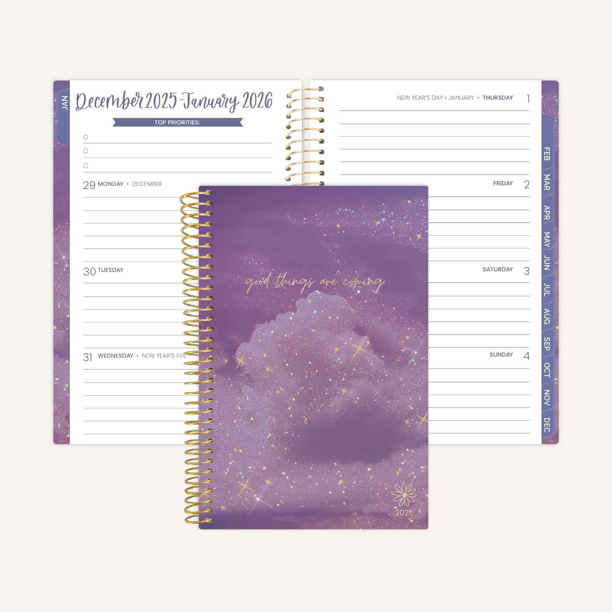 2026 Pocket Planner, 4" x 6", Mini Weekly & Monthly Agenda Organizer & Calendar Book, Good Things Are Coming