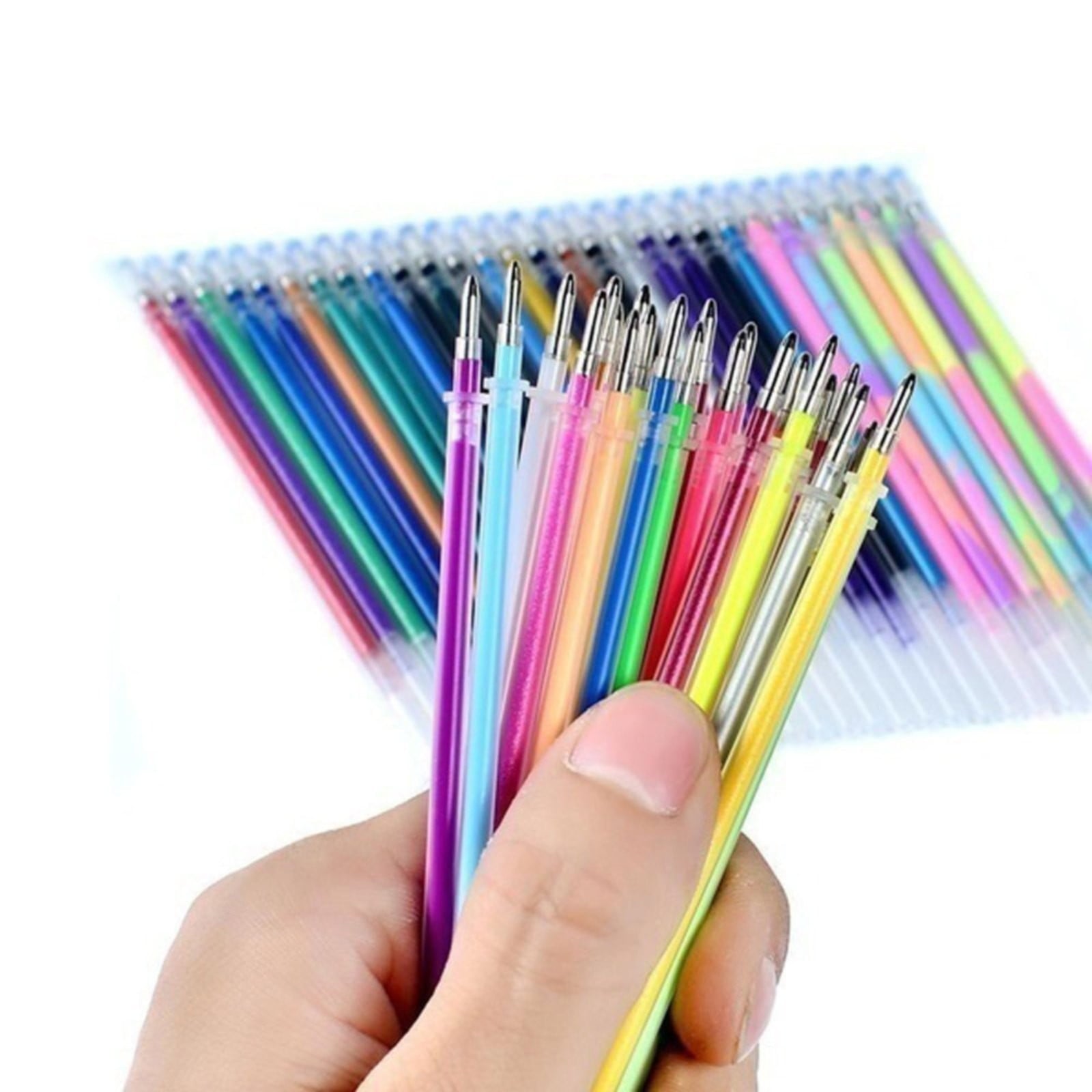 AQITTI Soft Grip Glitter Gel Pens, 10Ml 2.5Mm Ink Cartridge, Set Of 12 Unique Colors, 48 In Total - Image 4