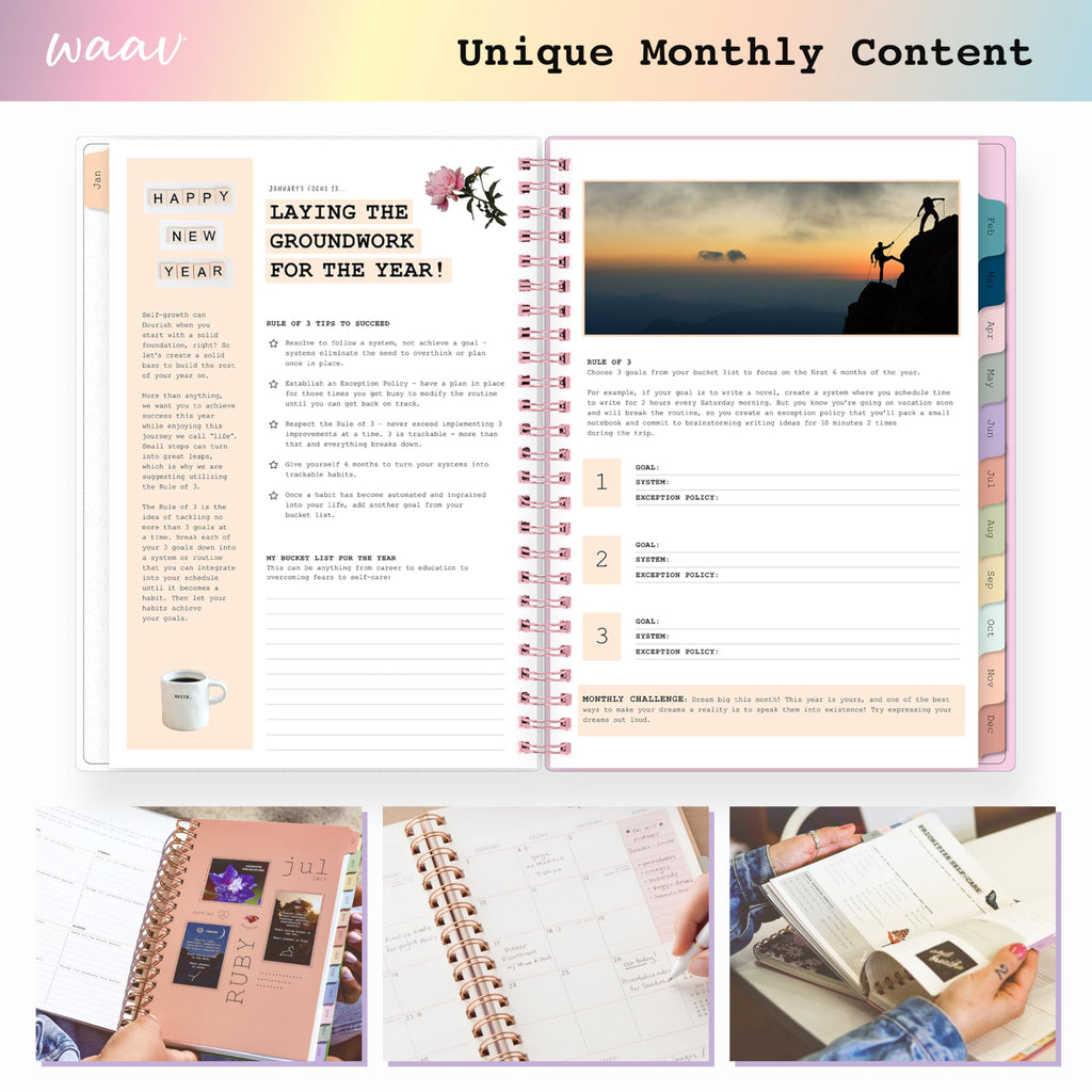 Blue Sky WAAV 2026 Weekly and Monthly Planner Calendar, January 2026 - December 2026, 5.875" x 8.625", Flexible Cover, Durable Twin Wire Bin - Image 5