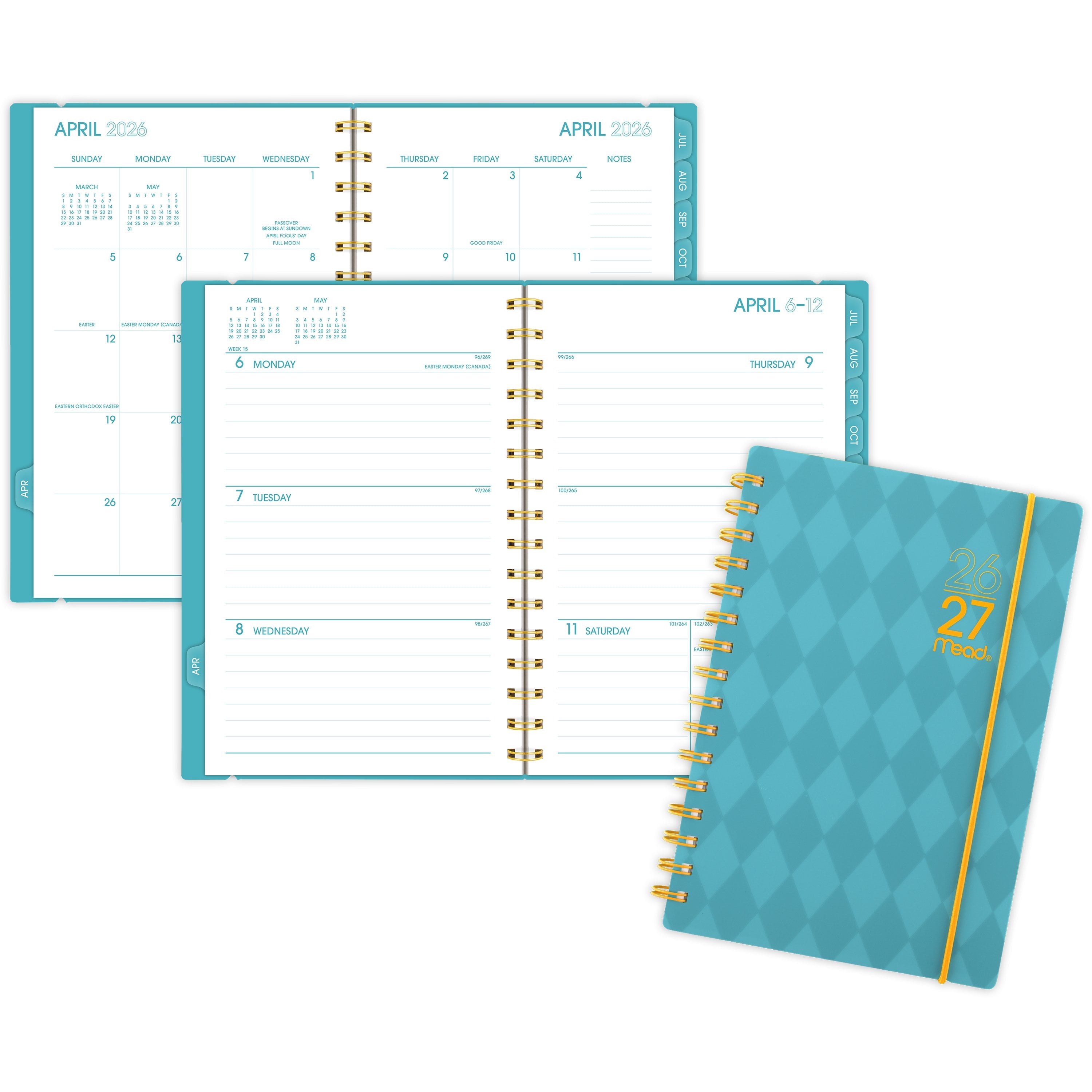 Color Pop 2026-2027 Planner Tranquil Turquoise, Small 5.5" x 8.5" - Image 2