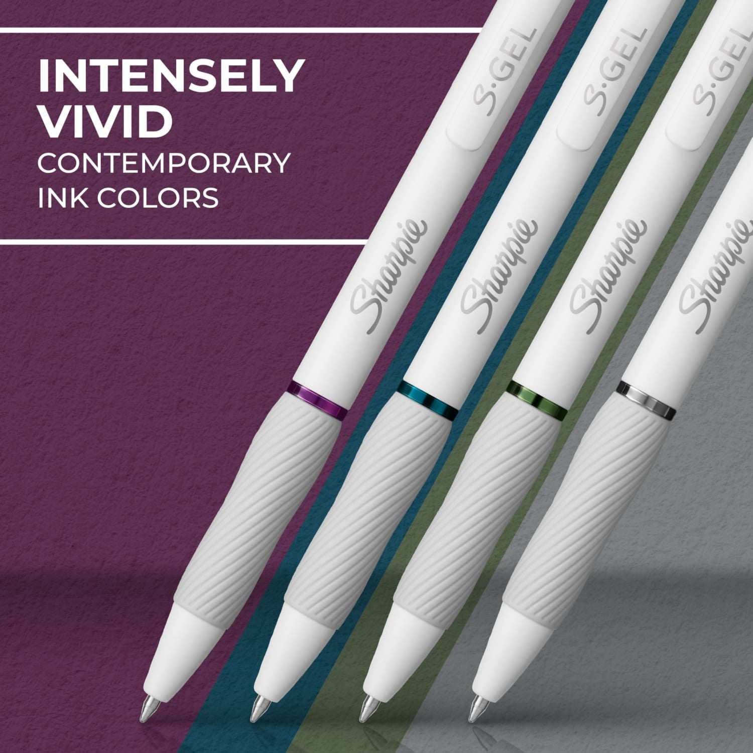 S-Gel Pens, Pearl White Body, Medium (0.7mm) Point, Rich Dark Color Assortment, 4 Count - Image 4