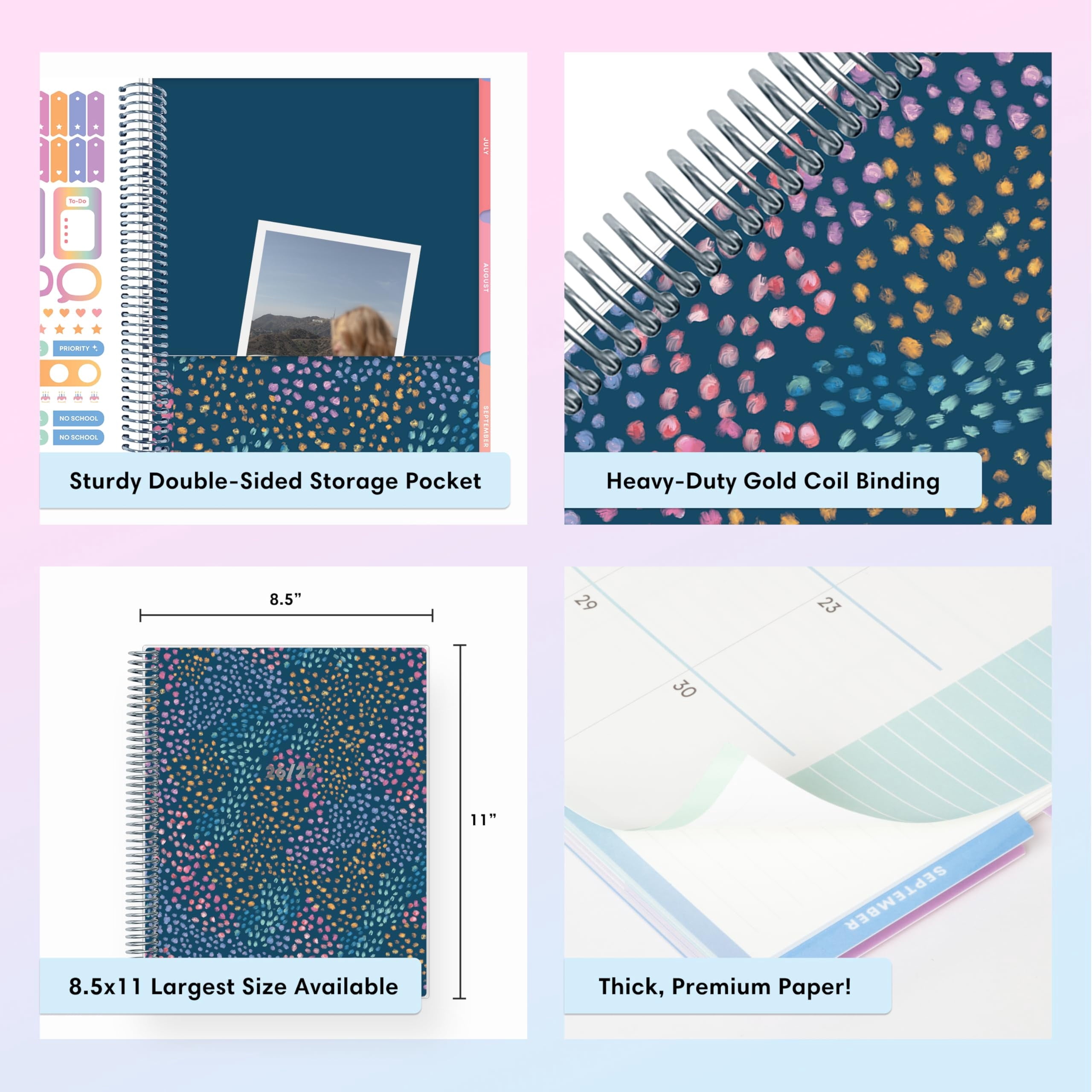 Blue Sky Teachwell 2026-2027 Weekly and Monthly Academic Year Teacher Lesson Planner Calendar, July 2026 - June 2027, 8.5" x 11", Colorful I - Image 6
