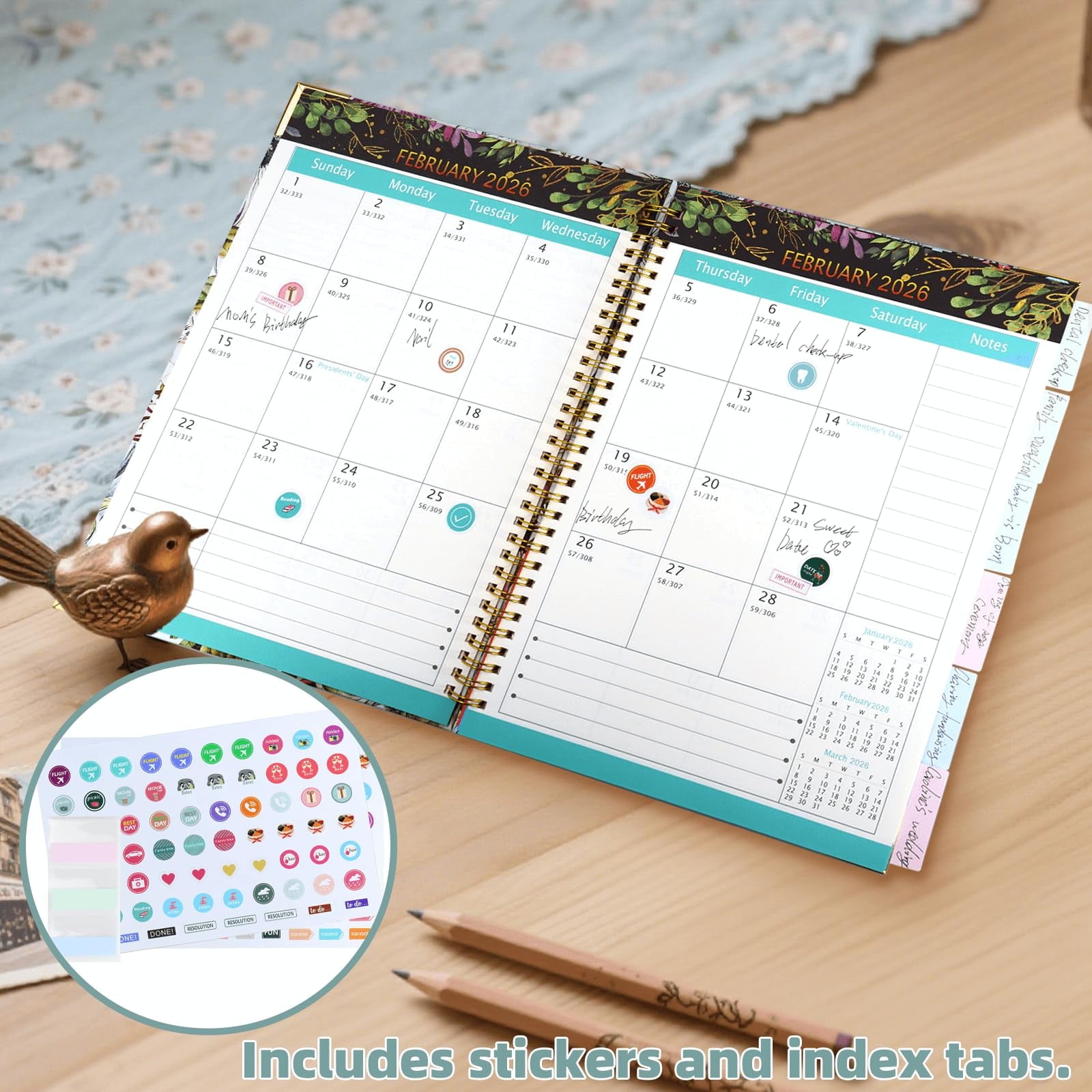 2026-2028 Monthly Planner, Large 3 YearCalendar for 2026,2027,2028 with MonthlyViews, Colorful Tabs, Notes Pages & In... - Image 2