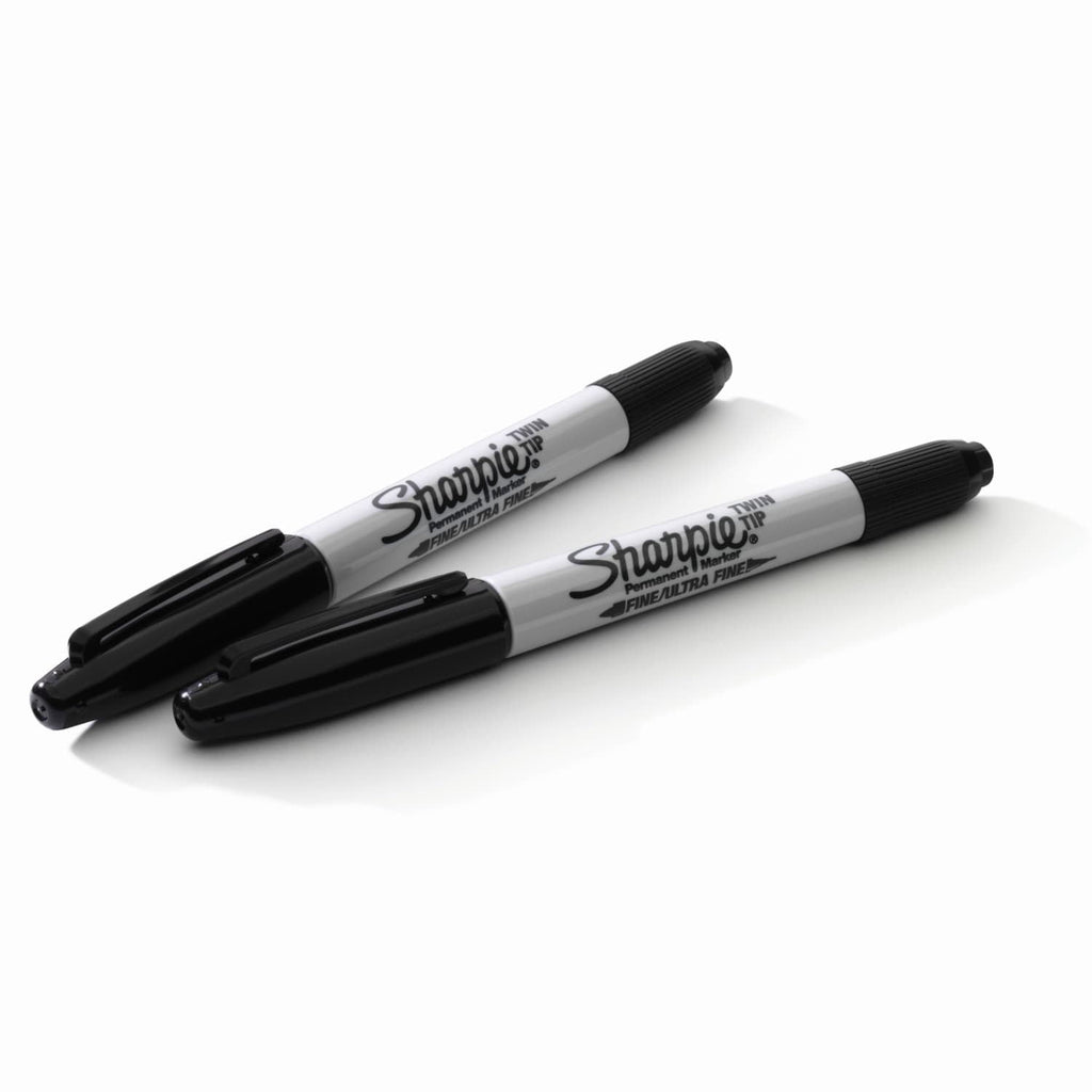 Sharpie Twin Tip Permanent Markers, Fine and Ultra Fine, Black, 2 Count - Image 2