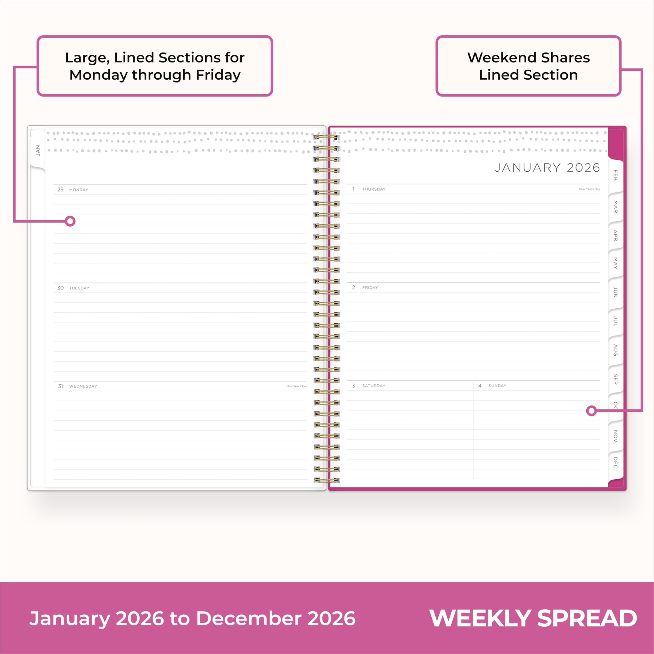 Blue Sky Kelly Ventura 2026 Weekly and Monthly Planner Calendar, January 2026 - December 2026, 8.5" x 11", Flexible Cover, Laminated Tabs, D - Image 3