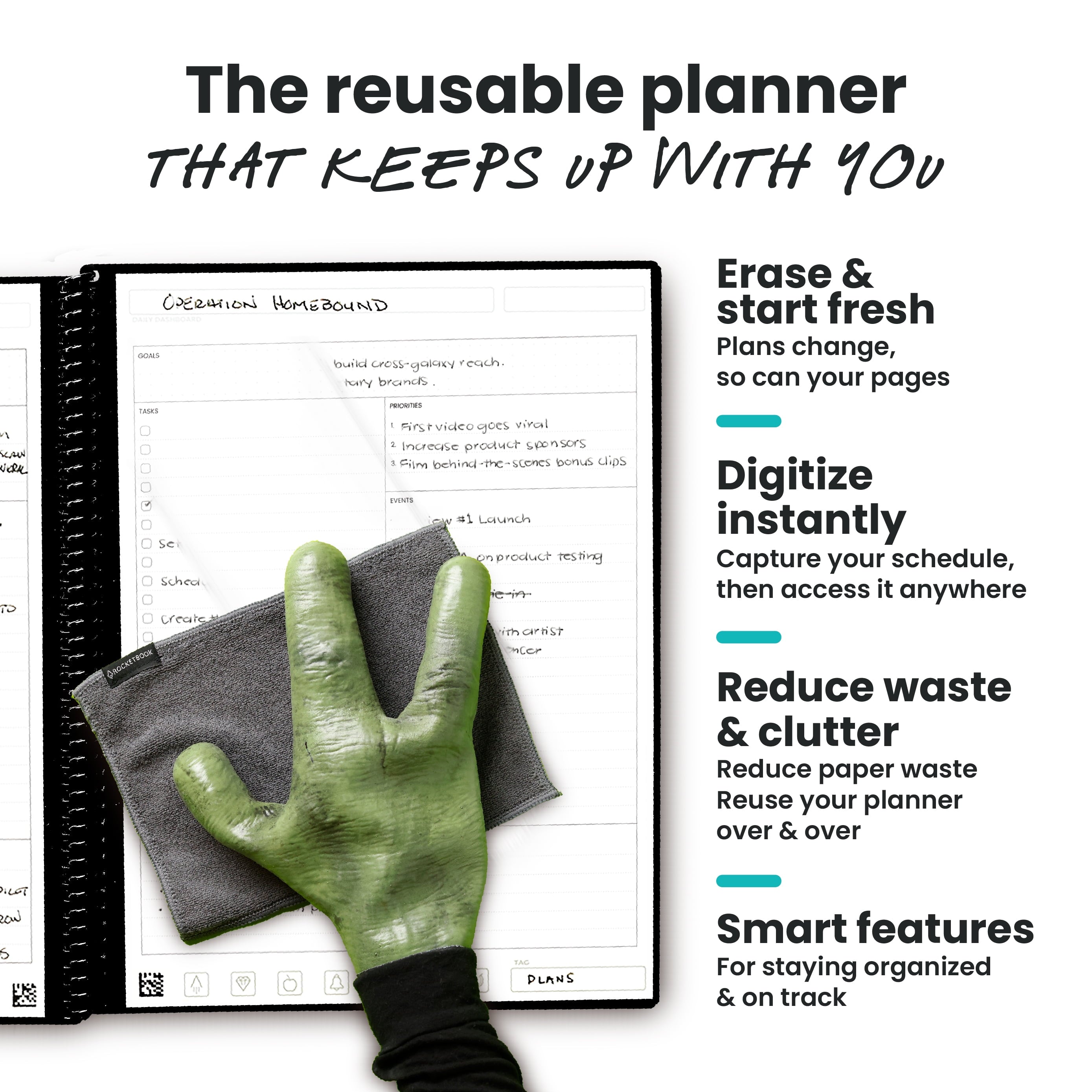 Reusable Flex Planner - Daily, Weekly, Monthly, Annual Executive Size Black - Image 4